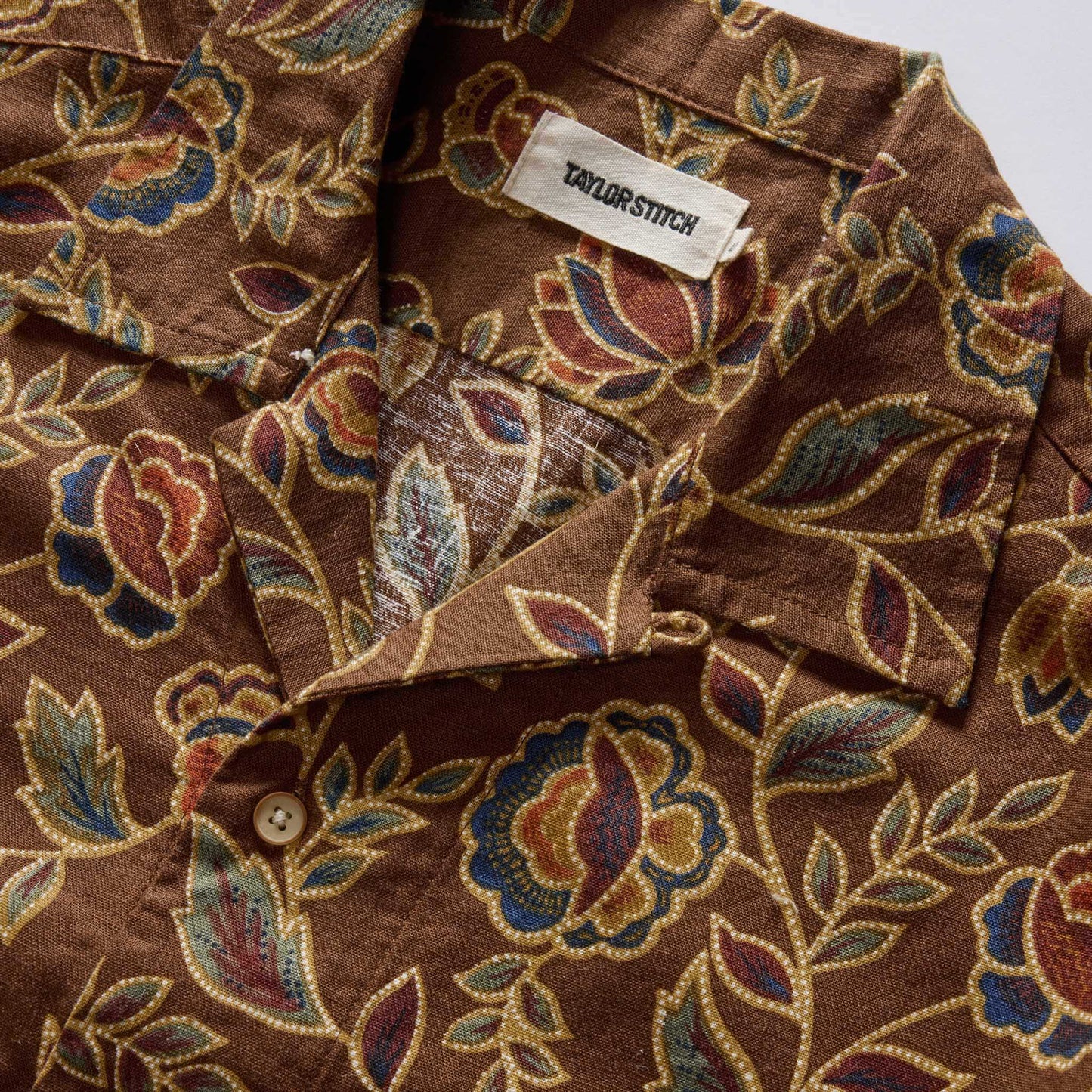 The Short Sleeve Davis Shirt in Burnt Toffee Print