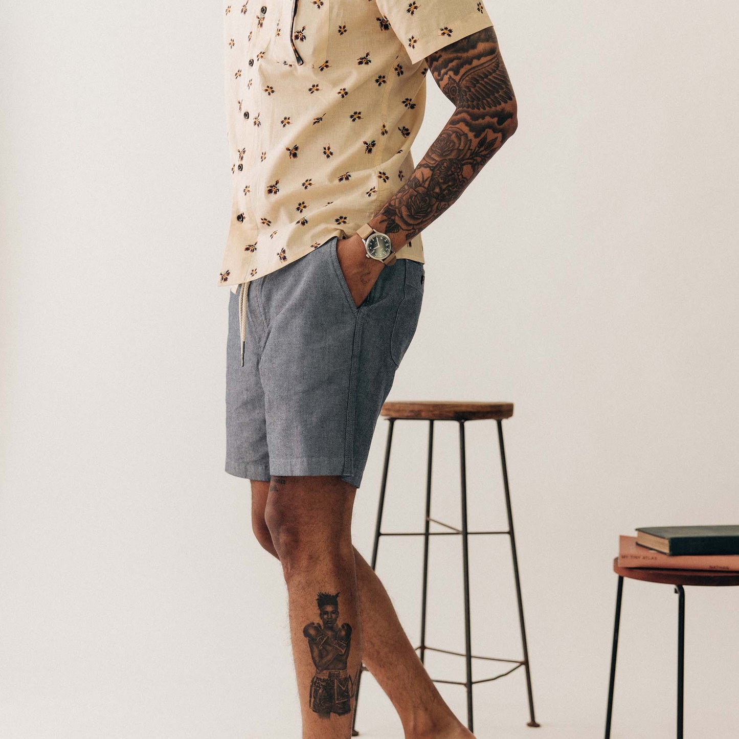 The Apres Short in Indigo Chambray