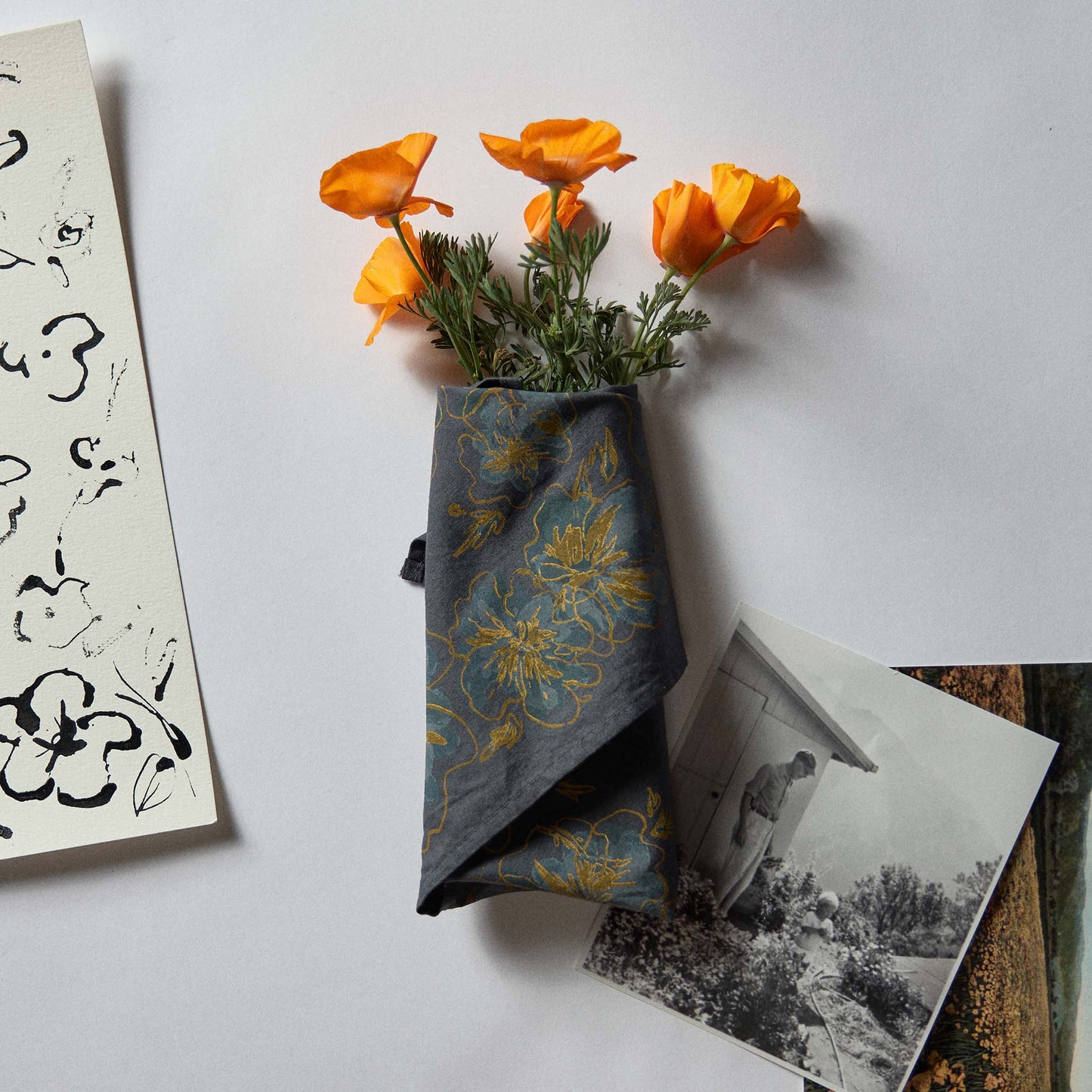 The Bandana in Dark Blue Floral