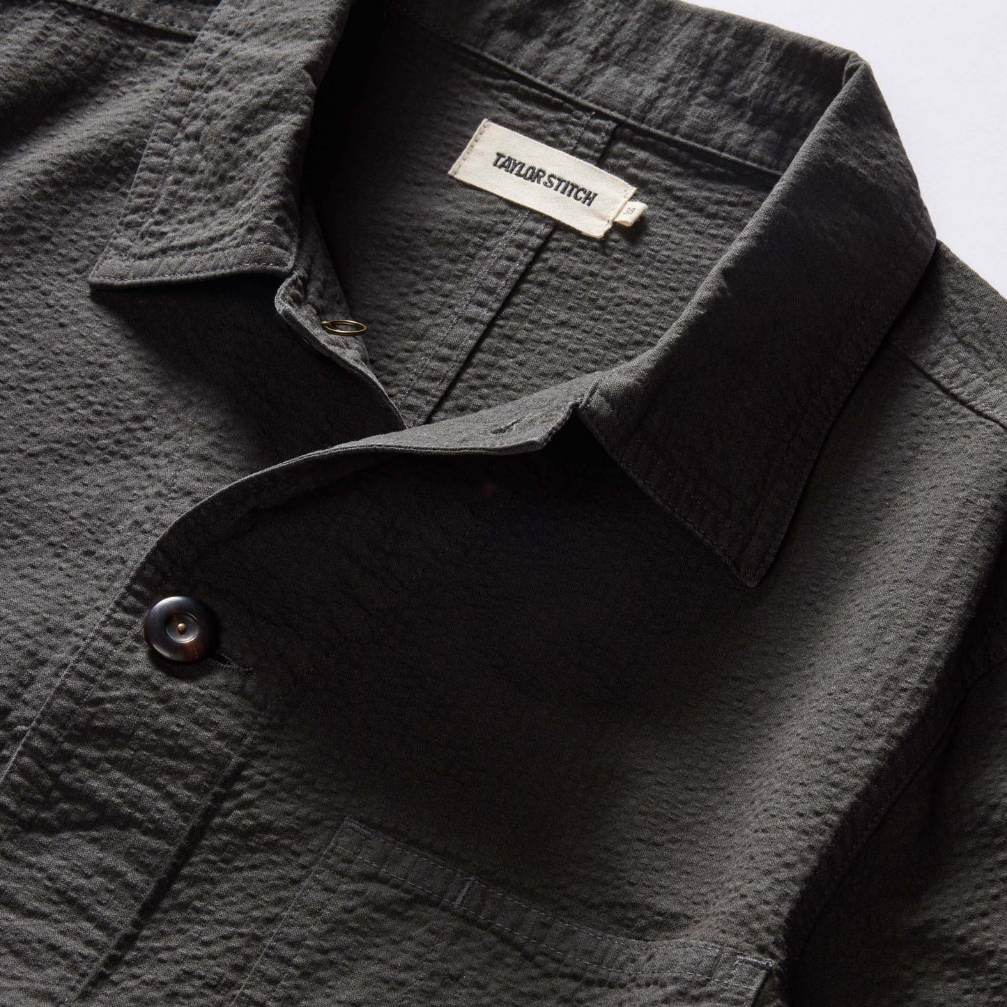 The Ojai Jacket in Faded Black Seersucker