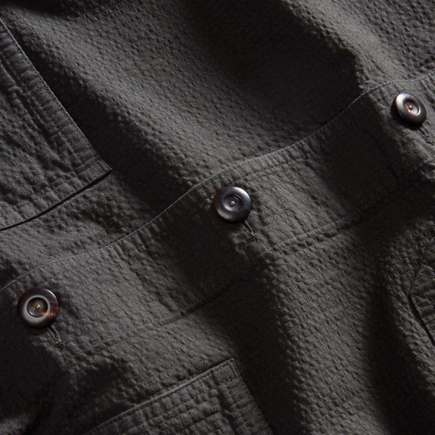 The Ojai Jacket in Faded Black Seersucker