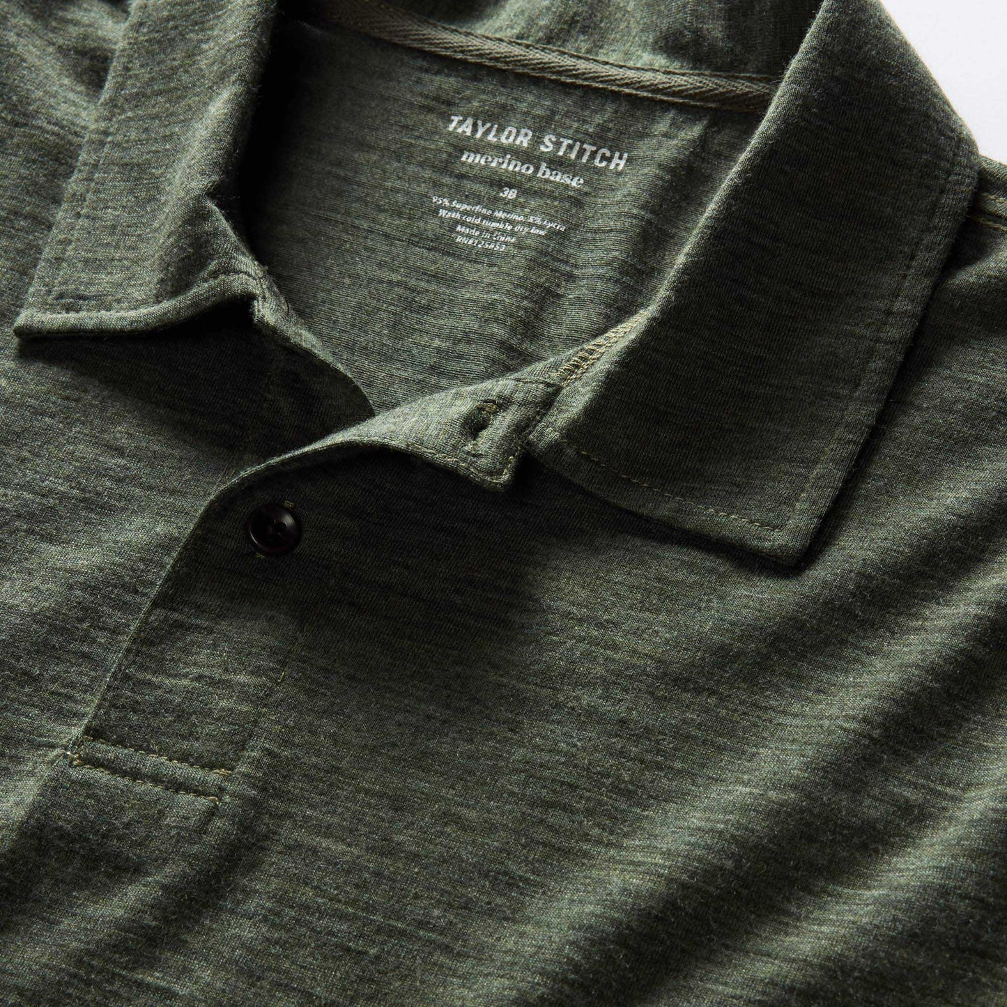 The Merino Polo in Heather Army