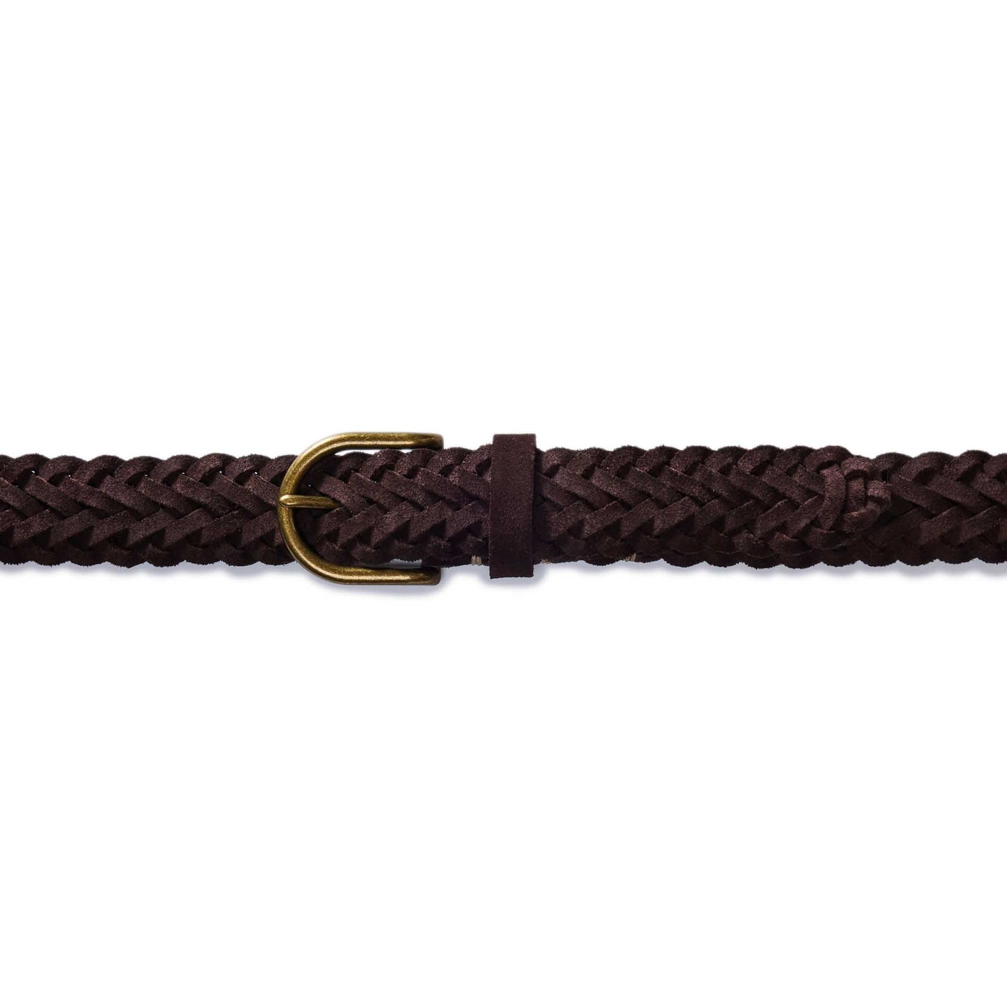 The Braided Belt in Chocolate Suede