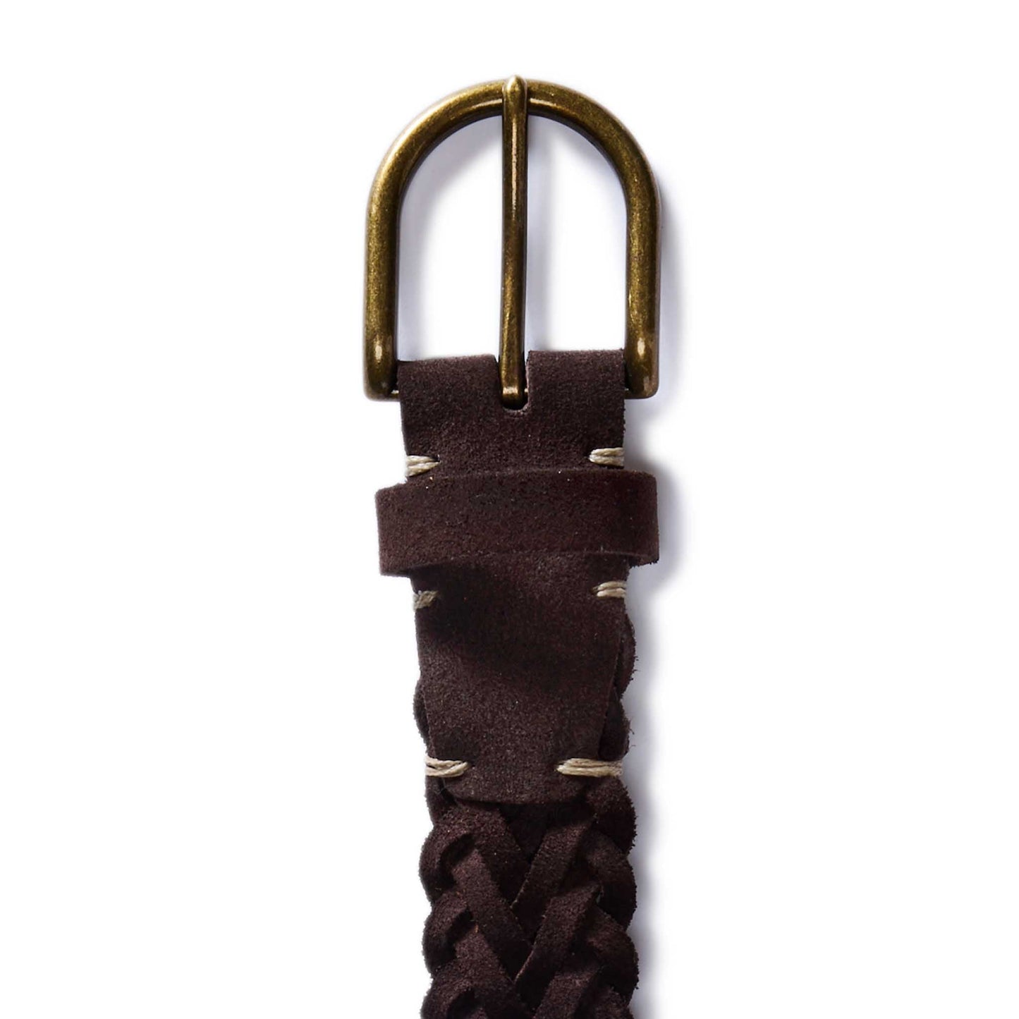 The Braided Belt in Chocolate Suede