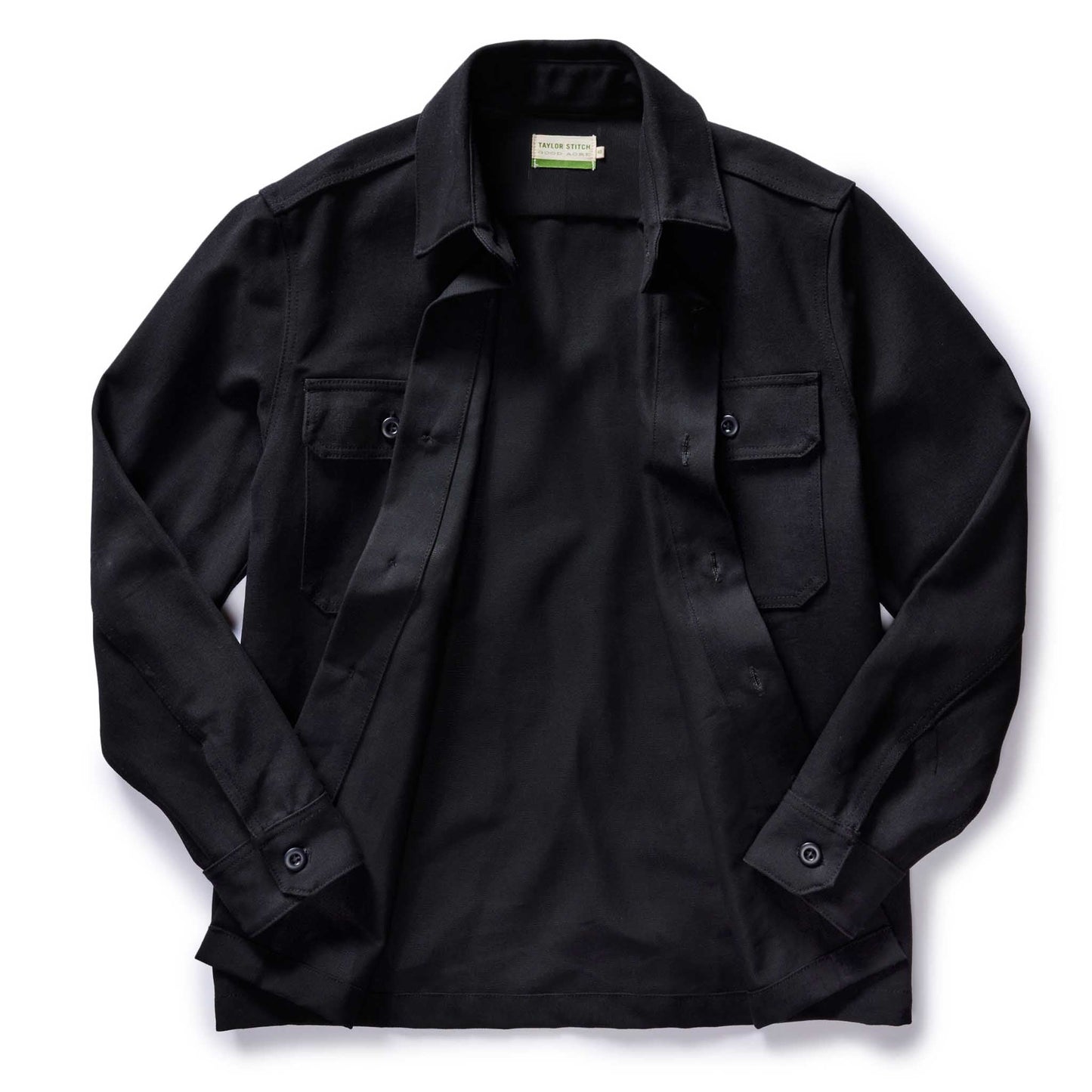The Good Acre Forge Overshirt in Black Canvas