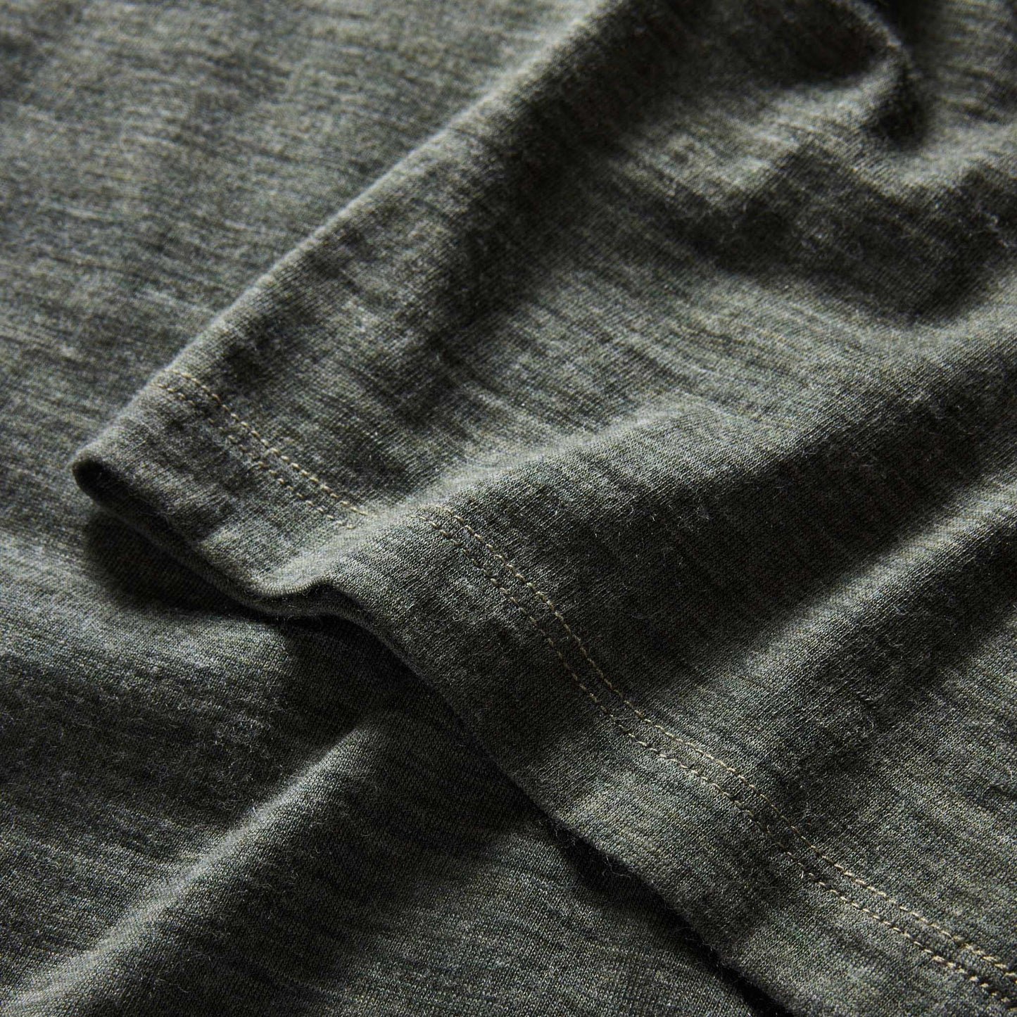 The Merino Tee in Heather Army