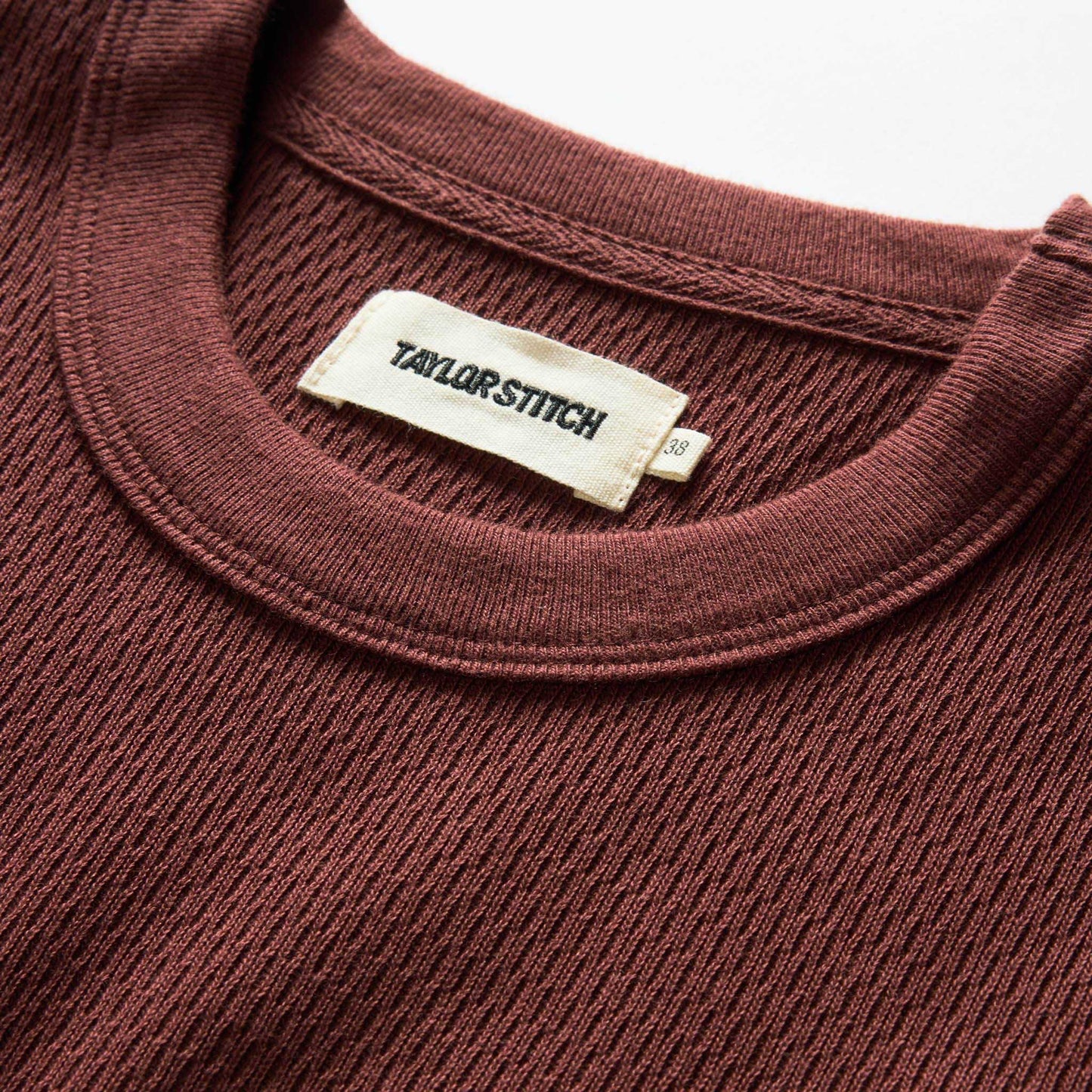 The Organic Cotton Short Sleeve Crew in Burgundy Waffle