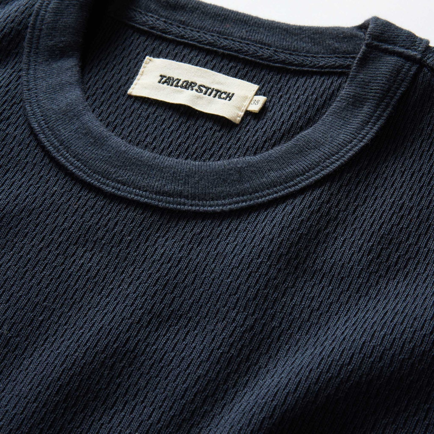 The Organic Cotton Short Sleeve Crew in Dark Navy Waffle