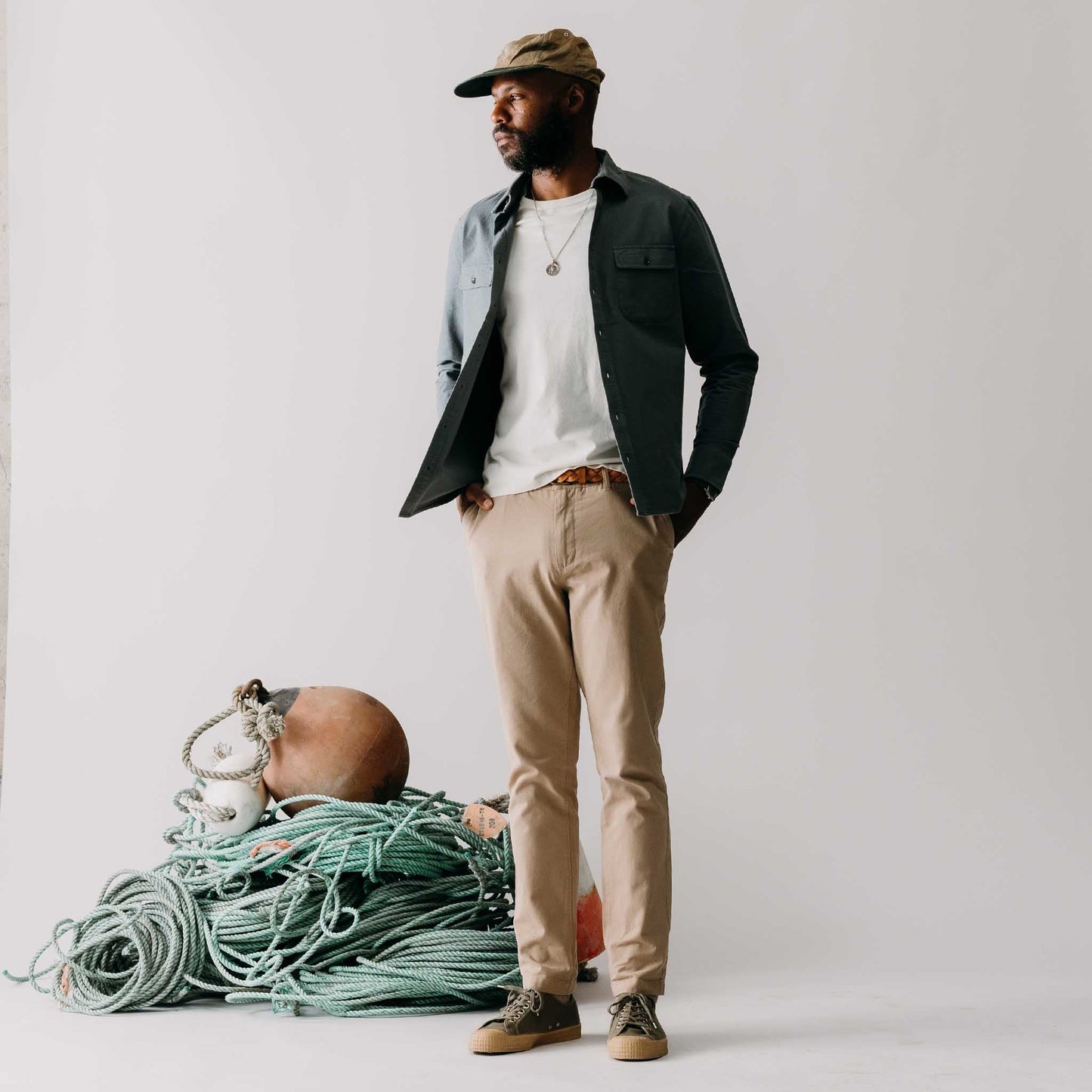 The Slim Foundation Pant in Organic Khaki