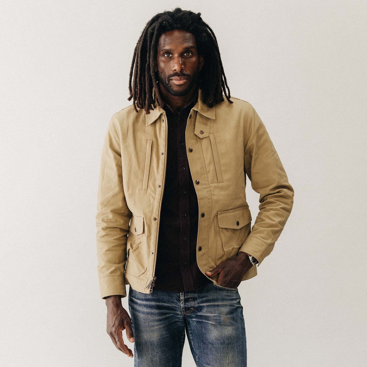 The Pathfinder Jacket in Khaki Dry Wax