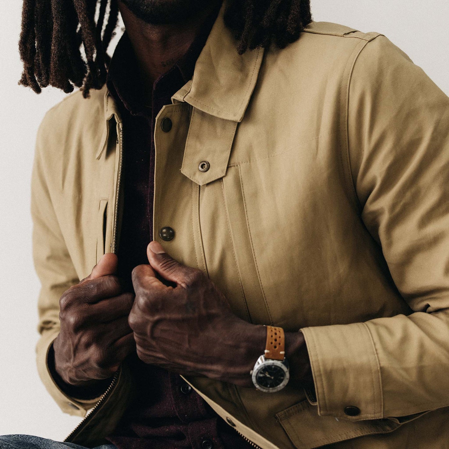 The Pathfinder Jacket in Khaki Dry Wax