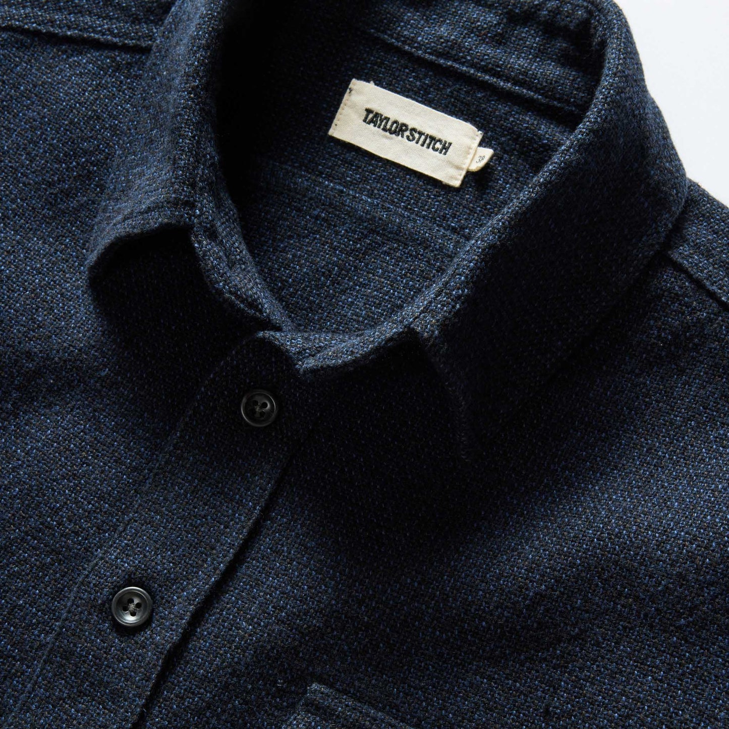 The Ledge Shirt in Dark Navy Linen Tweed