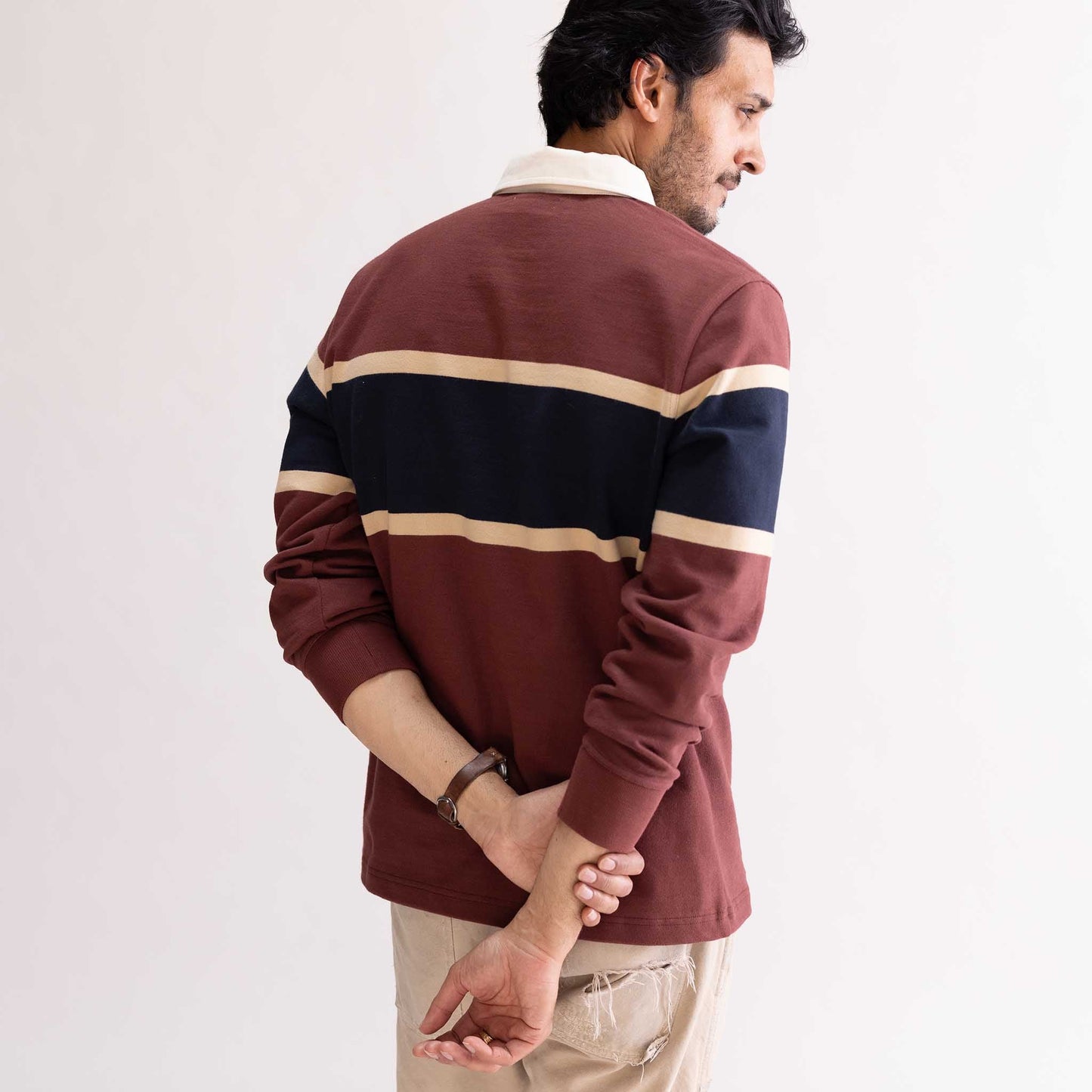 The Rugby Shirt in Dried Cherry Stripe