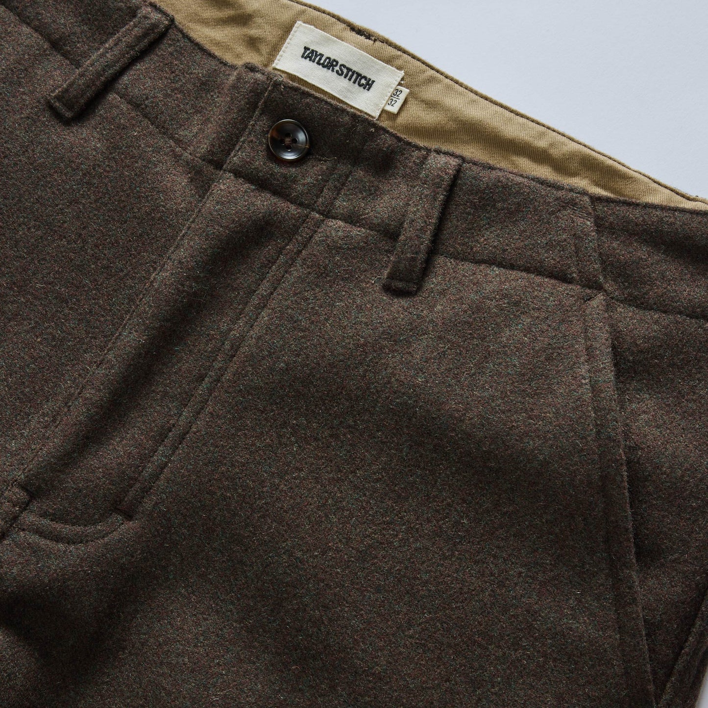 The Carnegie Pant in Army Herringbone Wool