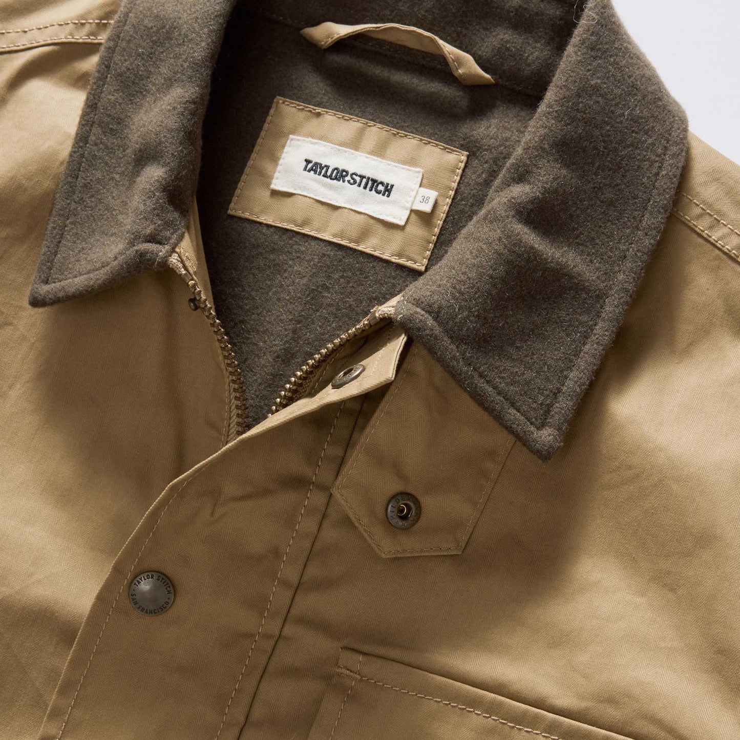 The Deck Jacket in Khaki Dry Wax