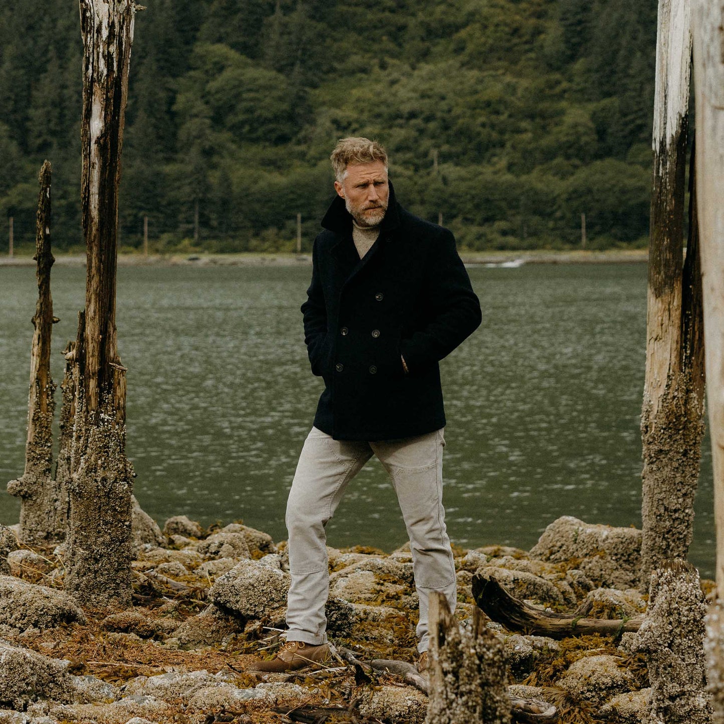 The Mariner Coat in Dark Navy Wool