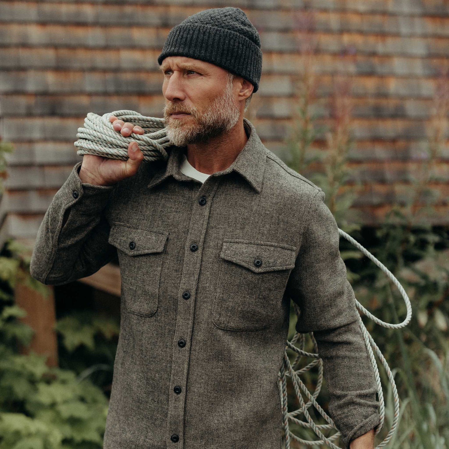 The Maritime Shirt Jacket in Ash Twill