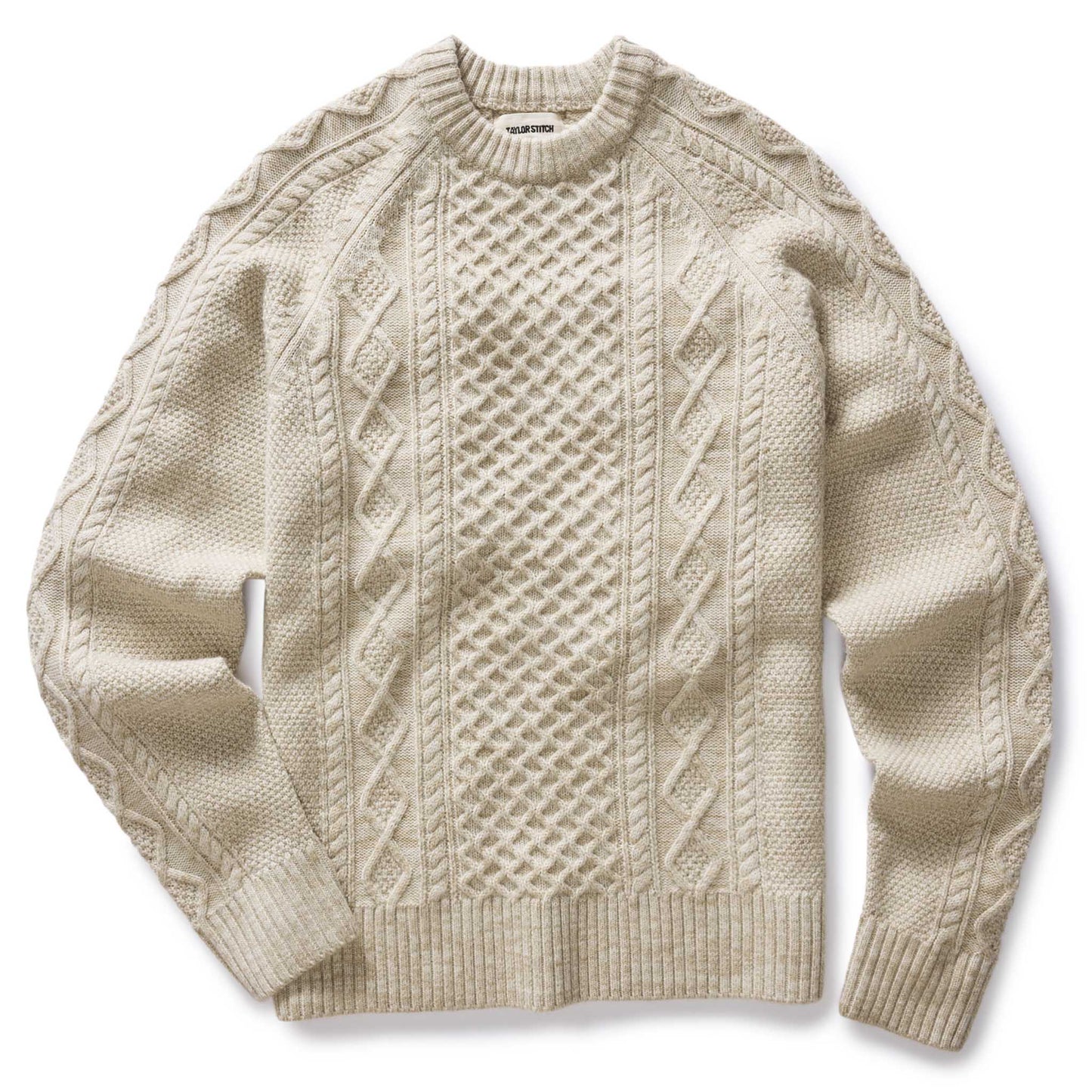 The Orr Sweater in Marled Oat Merino