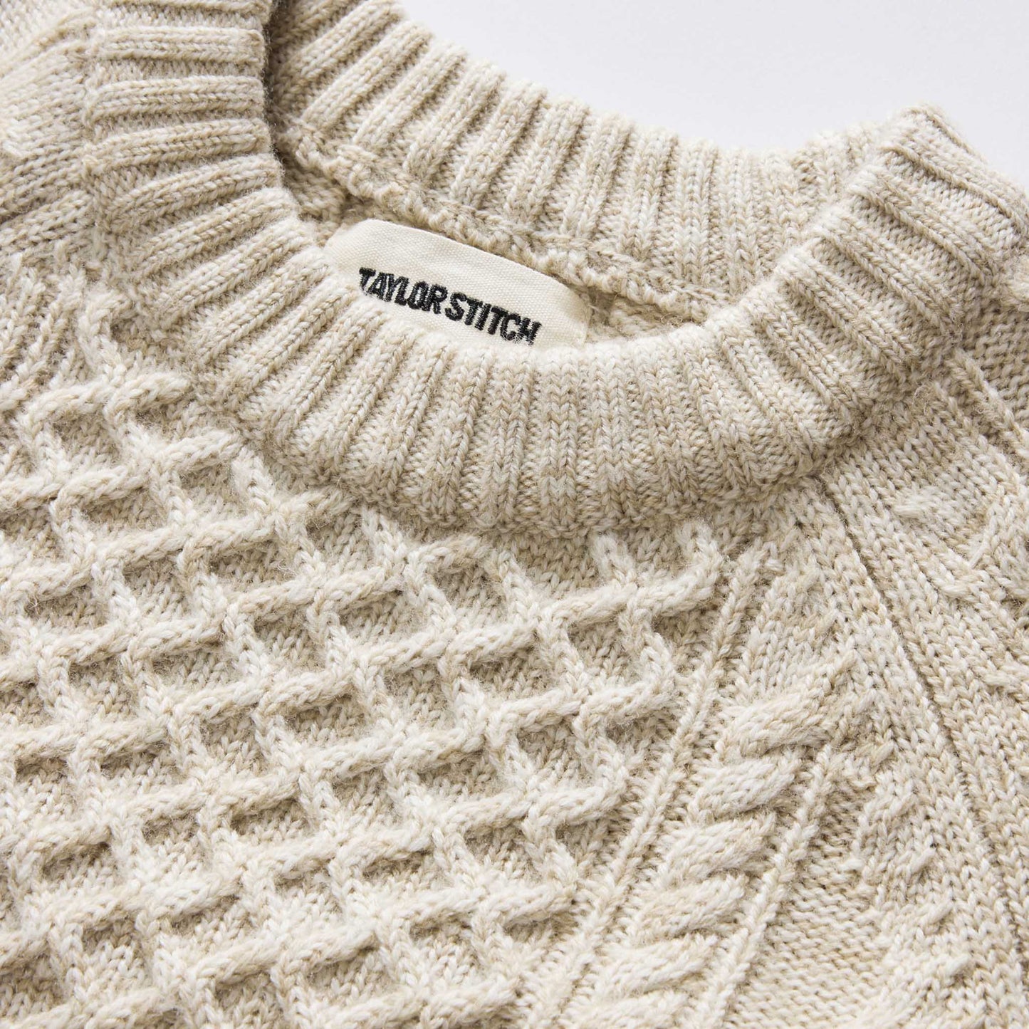 The Orr Sweater in Marled Oat Merino
