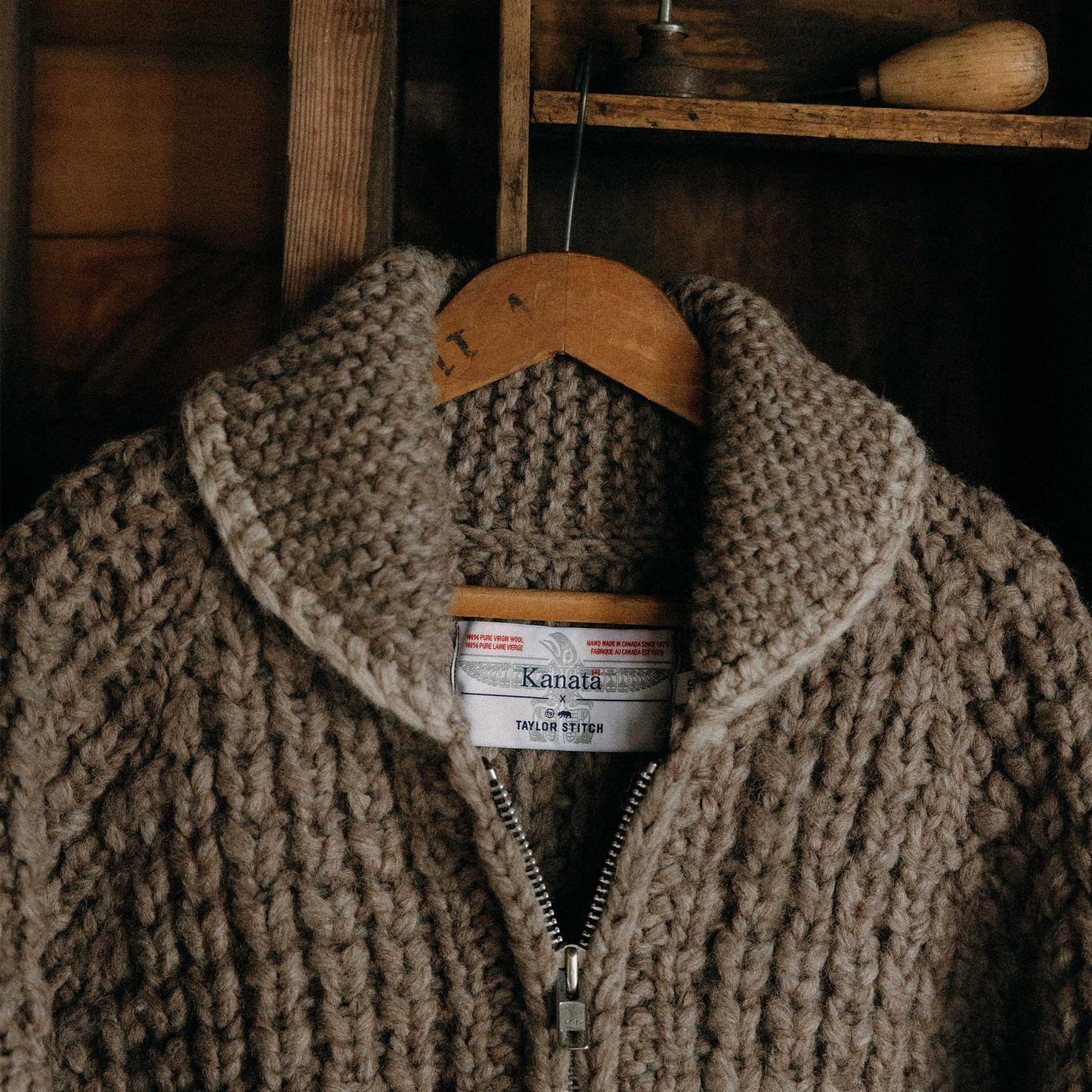 The Seawall Hand-Knit Sweater in Heather Sable