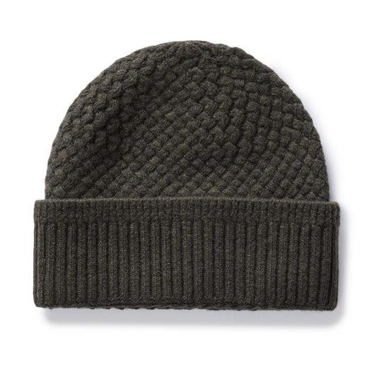 The Textured Knit Beanie in Heather Loden Merino