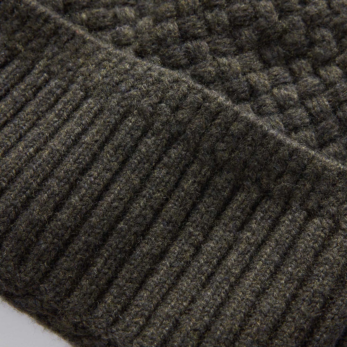 The Textured Knit Beanie in Heather Loden Merino
