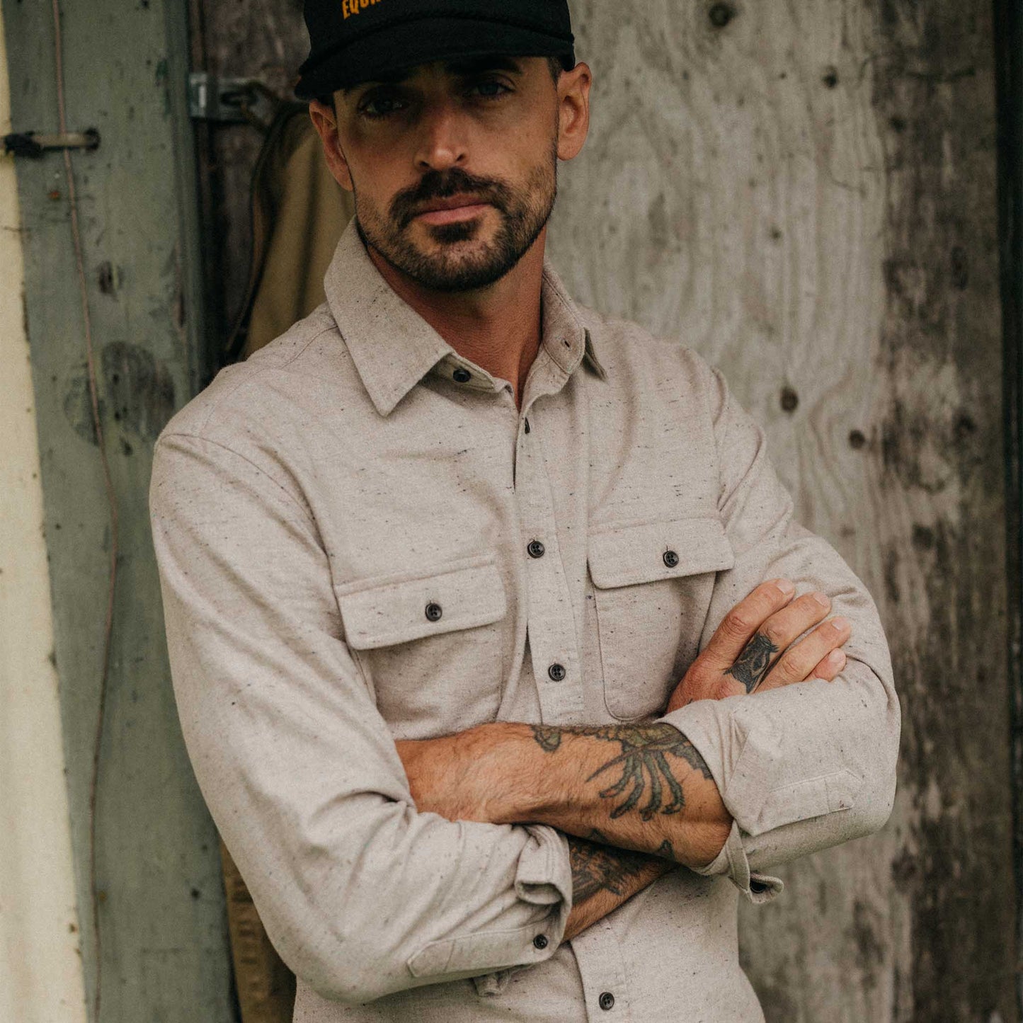 The Yosemite Shirt in Oat Donegal