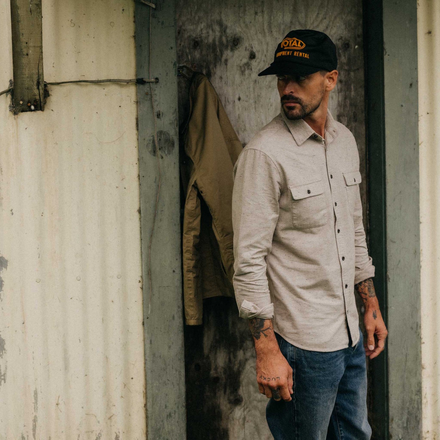 The Yosemite Shirt in Oat Donegal