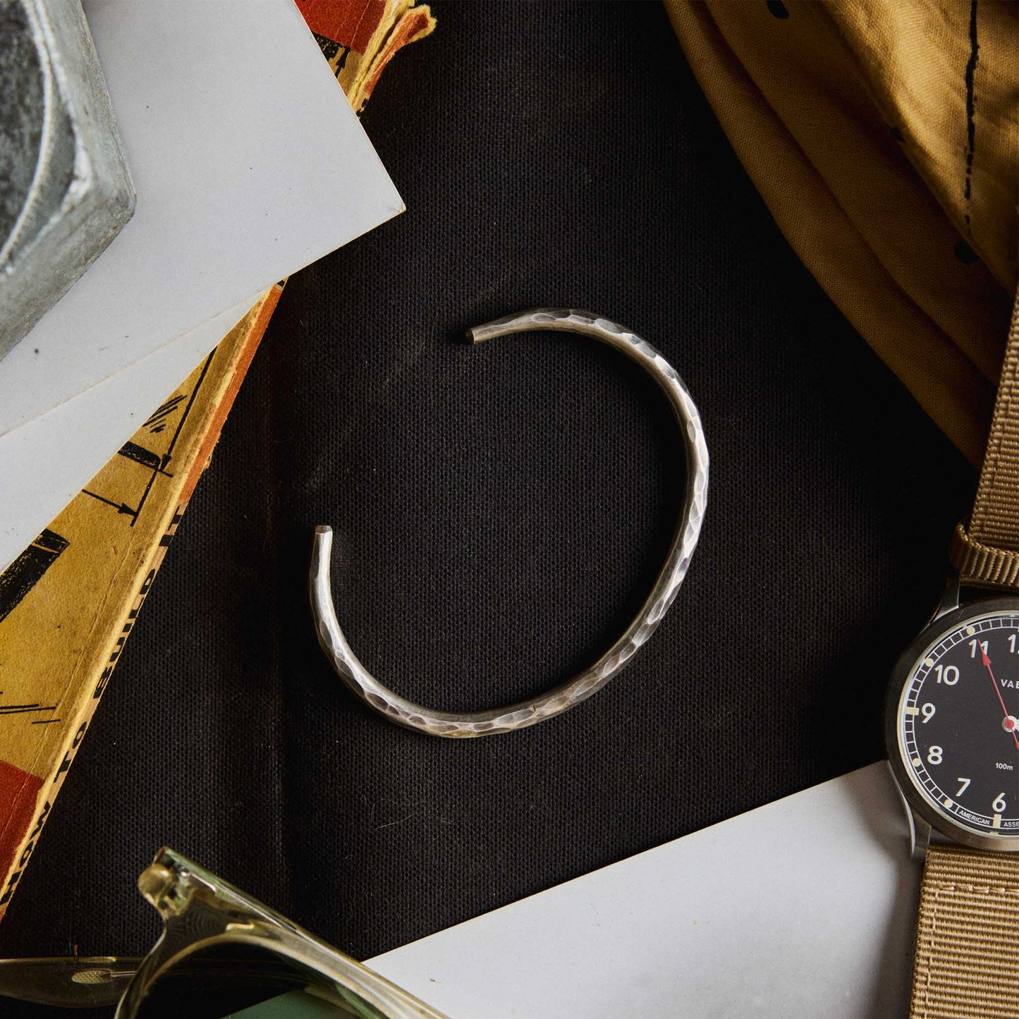 The Hammered Cuff in Sterling Silver
