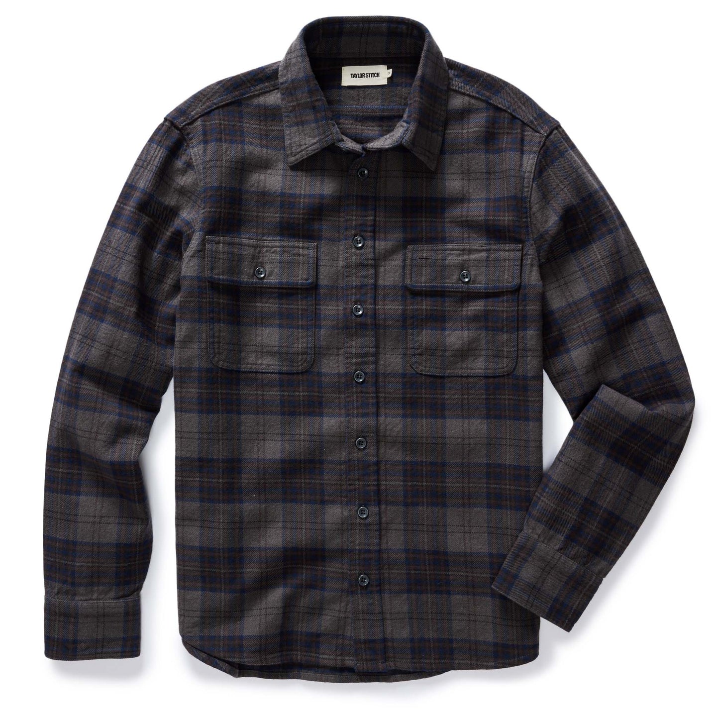 The Ledge Shirt in Heather Granite Plaid