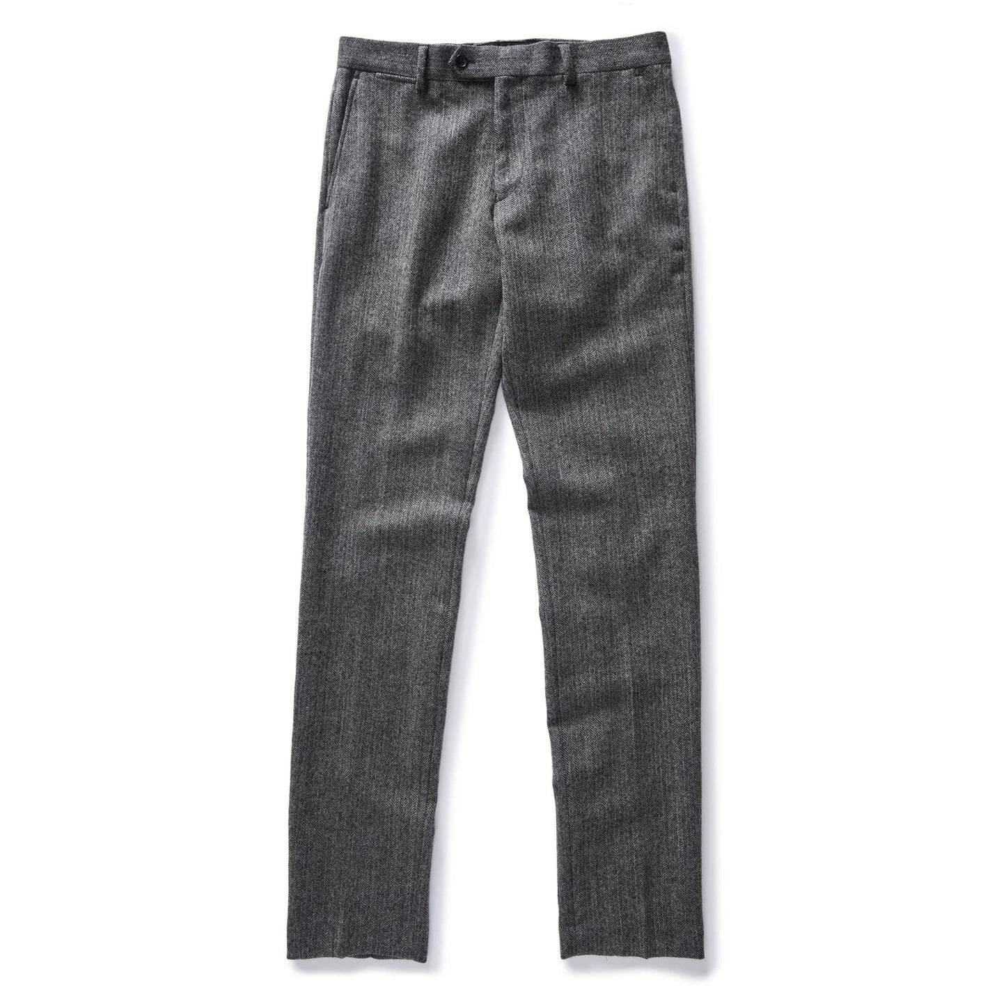The Stevens Trouser in Slate Herringbone Wool