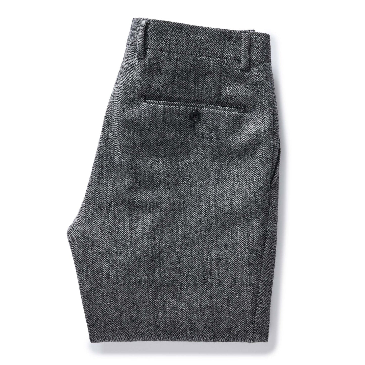 The Stevens Trouser in Slate Herringbone Wool