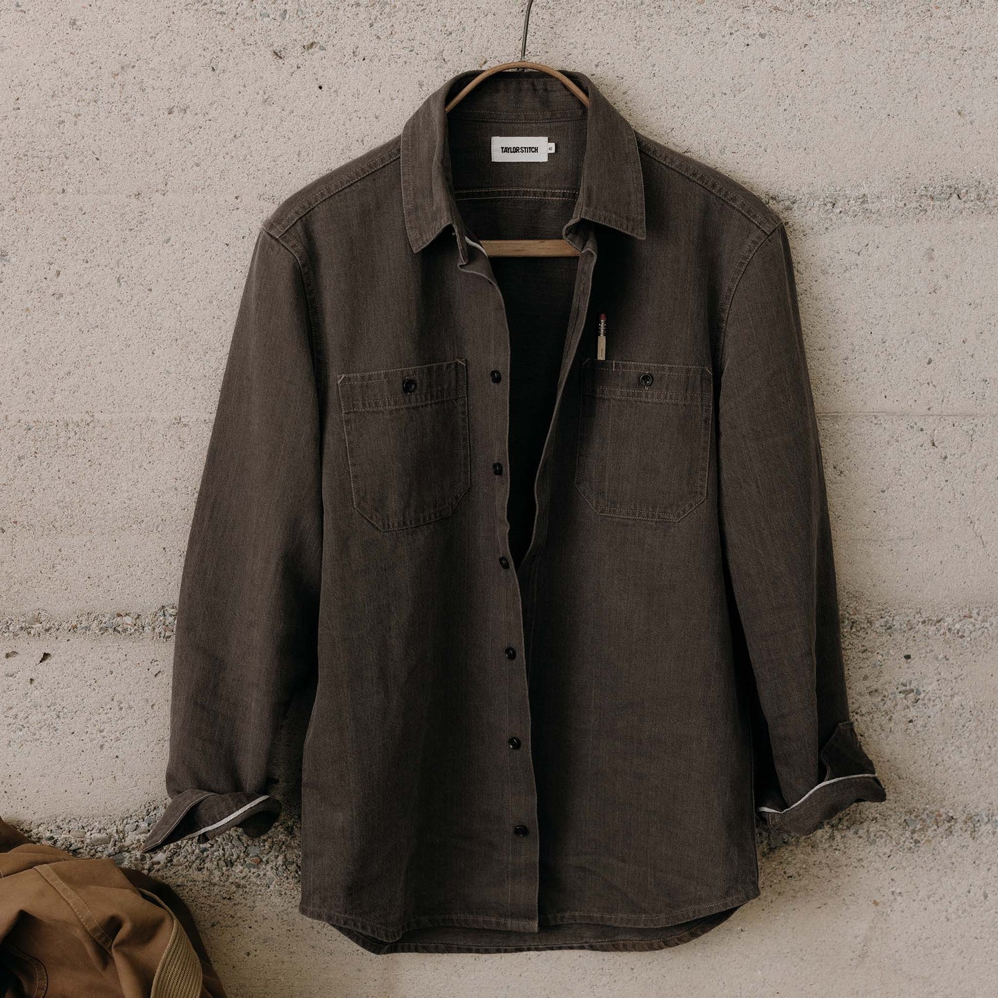The Utility Shirt in Soil Selvedge Denim