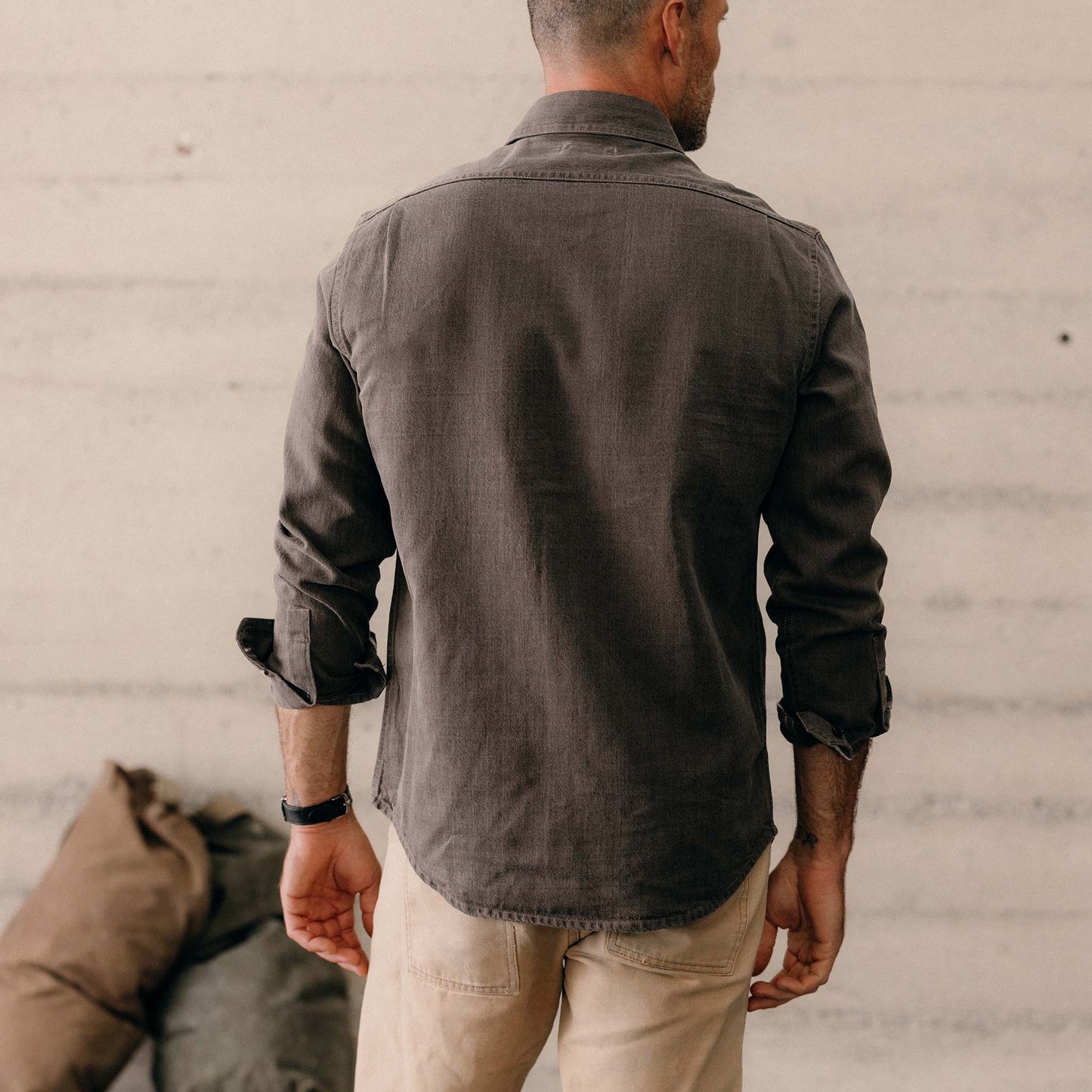 The Utility Shirt in Soil Selvedge Denim