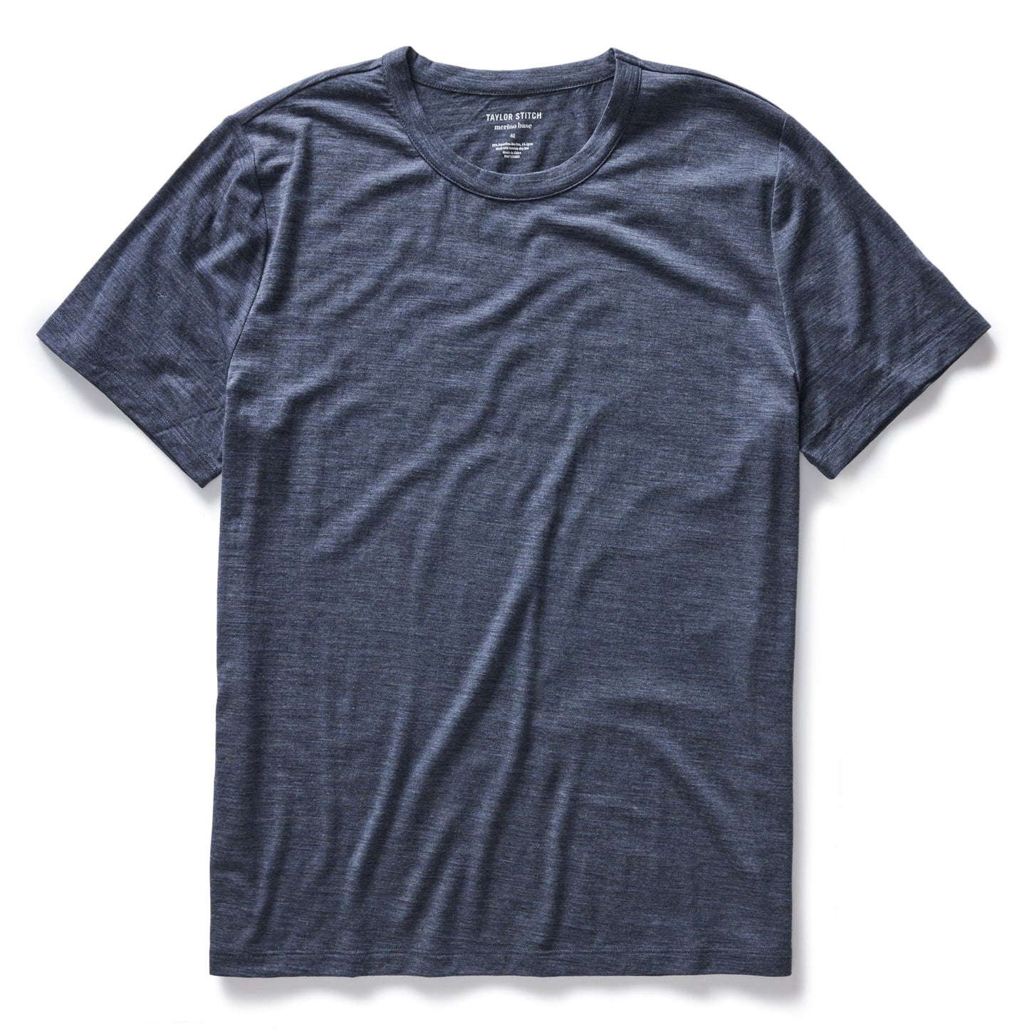 The Merino Tee in Heather Navy
