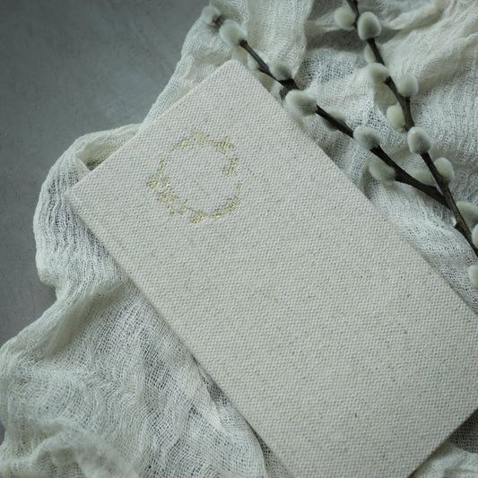 Magnolia Wreath | Taupe Linen Notebook