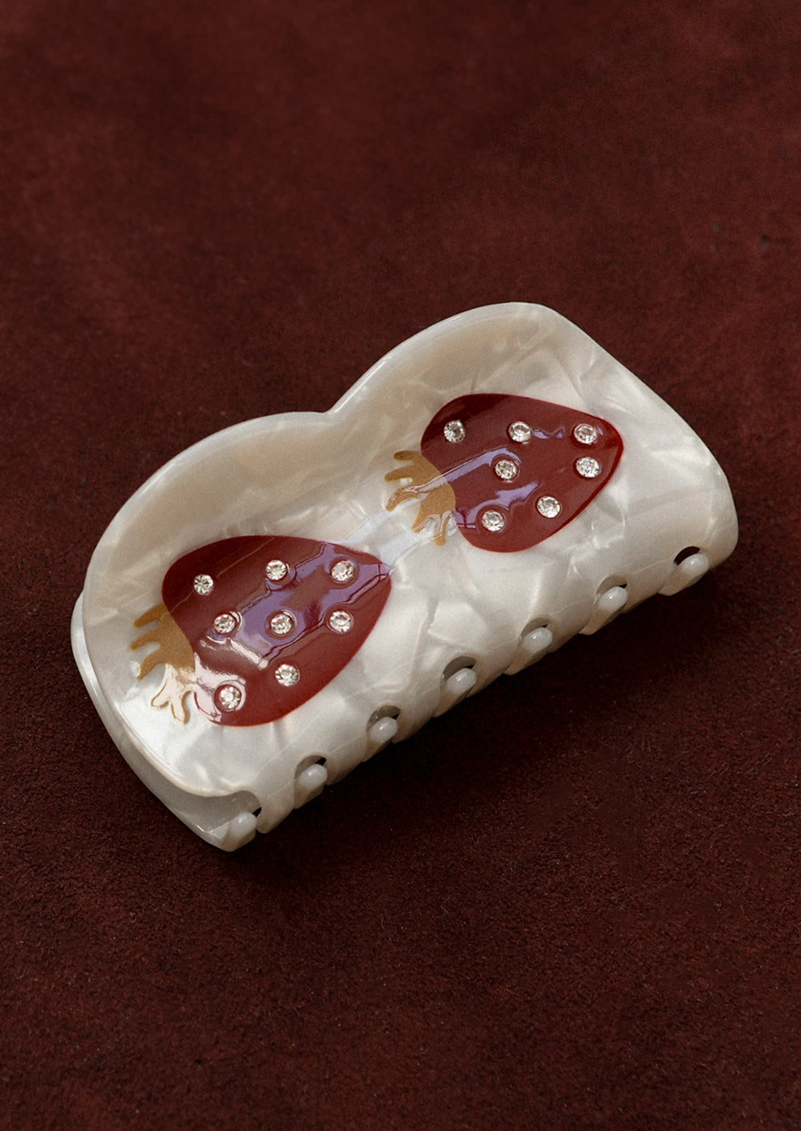 Jeweled Strawberry Hair Claw