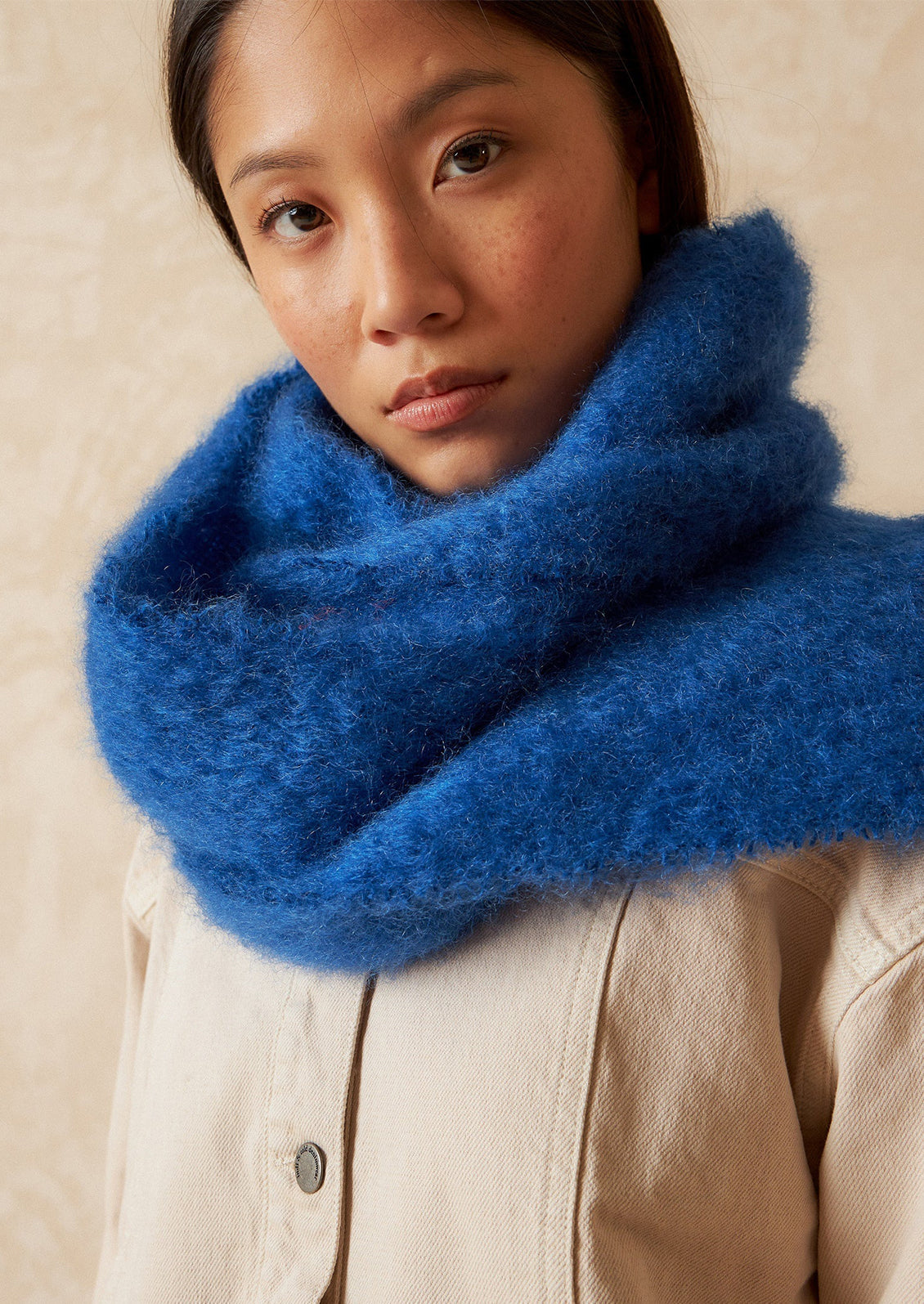 Mohair Scarf with Eyelash Fringe