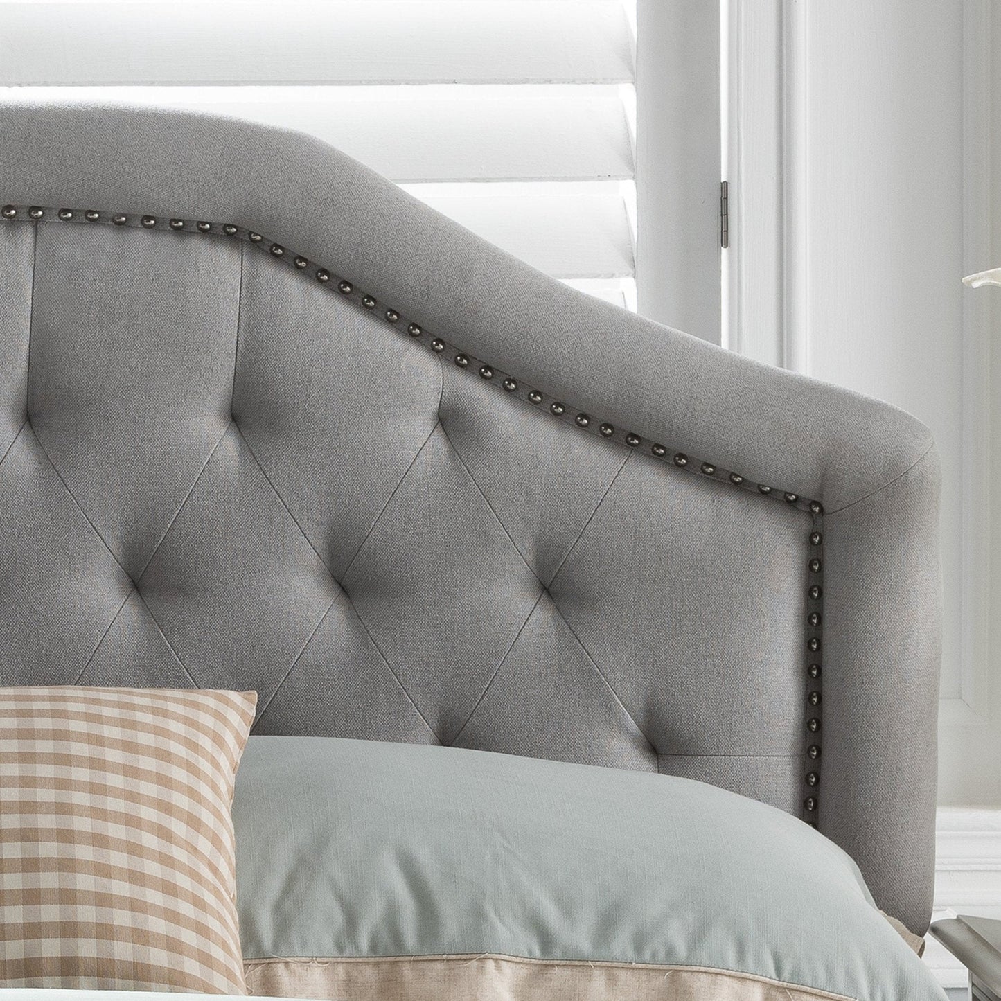 Jubilant Headboard with Diamond Tufted and Nail Head Trim Featuring, Queen and Full Size