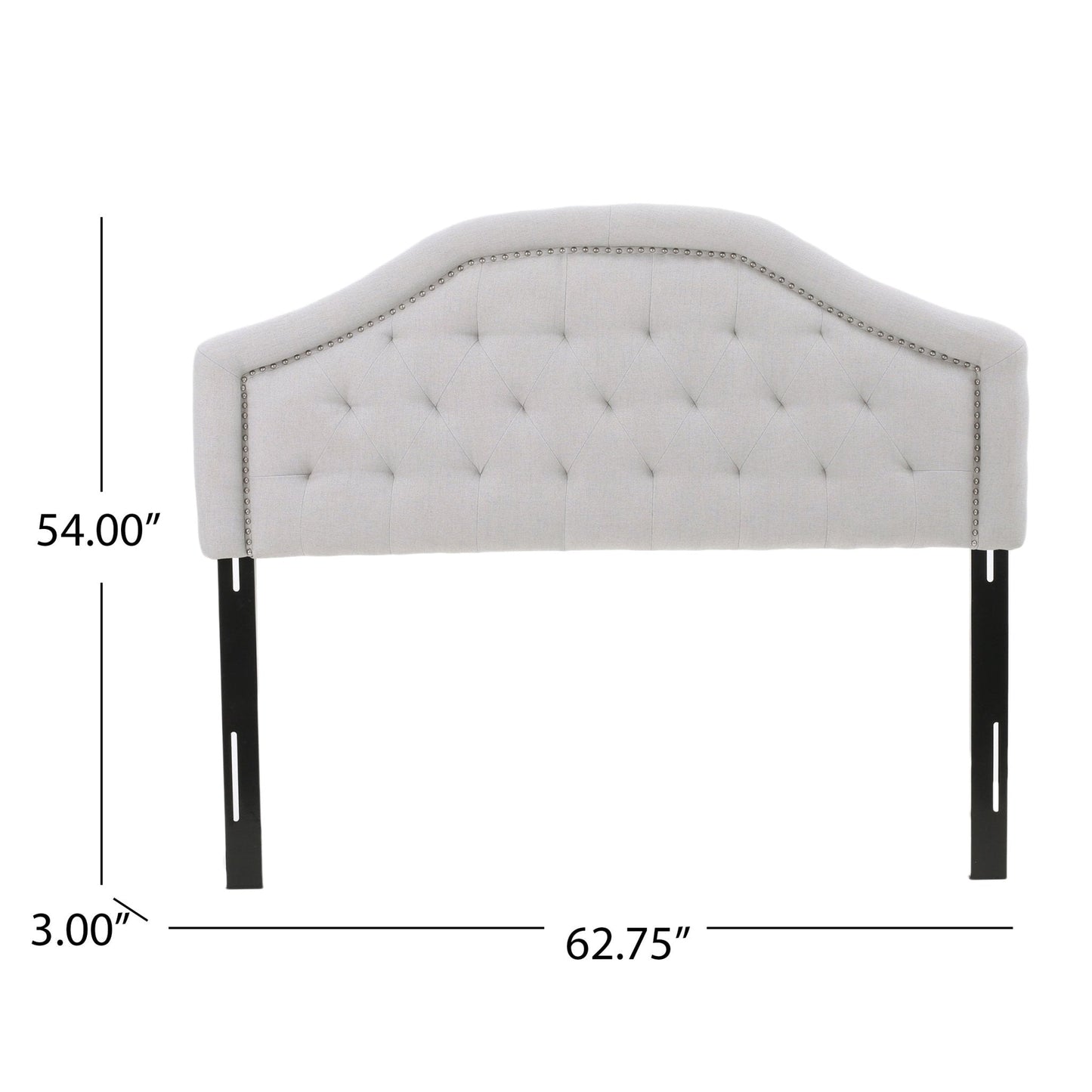 Jubilant Headboard with Diamond Tufted and Nail Head Trim Featuring, Queen and Full Size