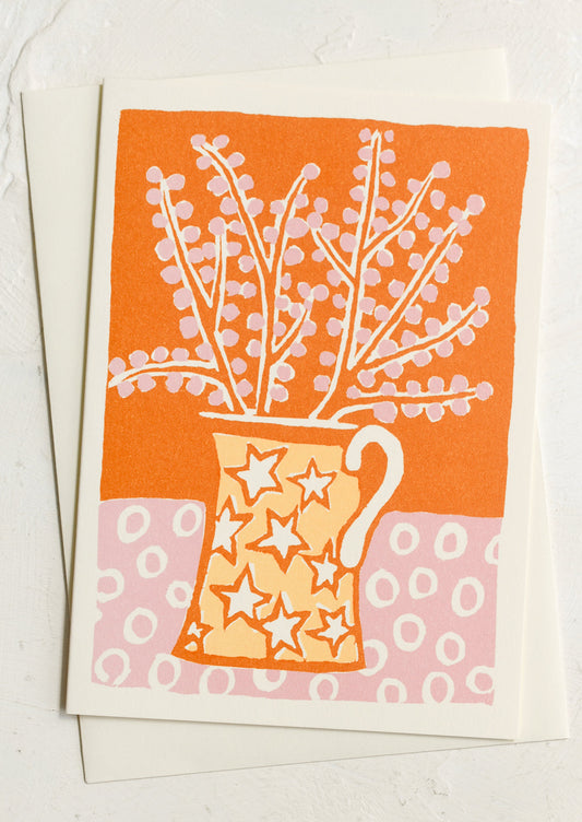 Jug with Blossoms Blank Card