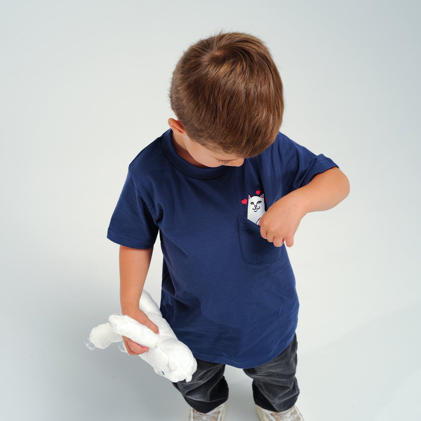 Nermal Loves Kid Pocket Tee (Navy)