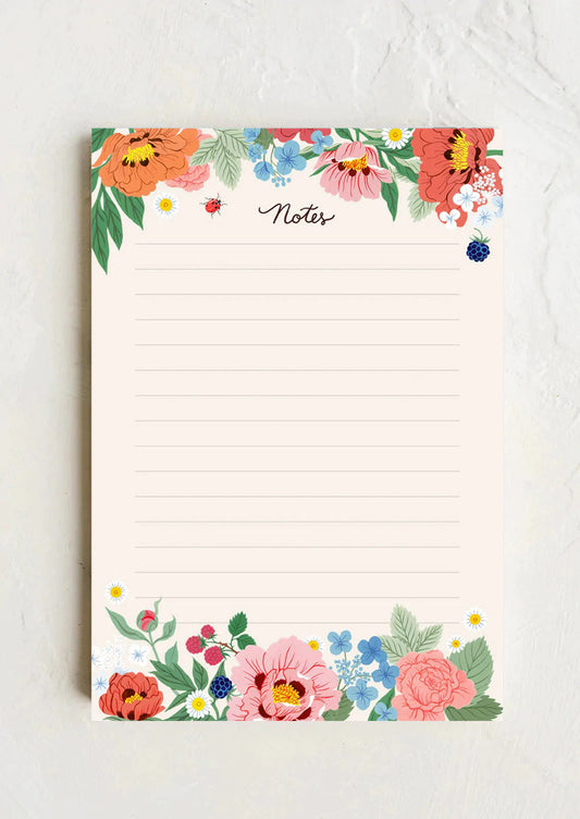 Ladybug Floral Notepad