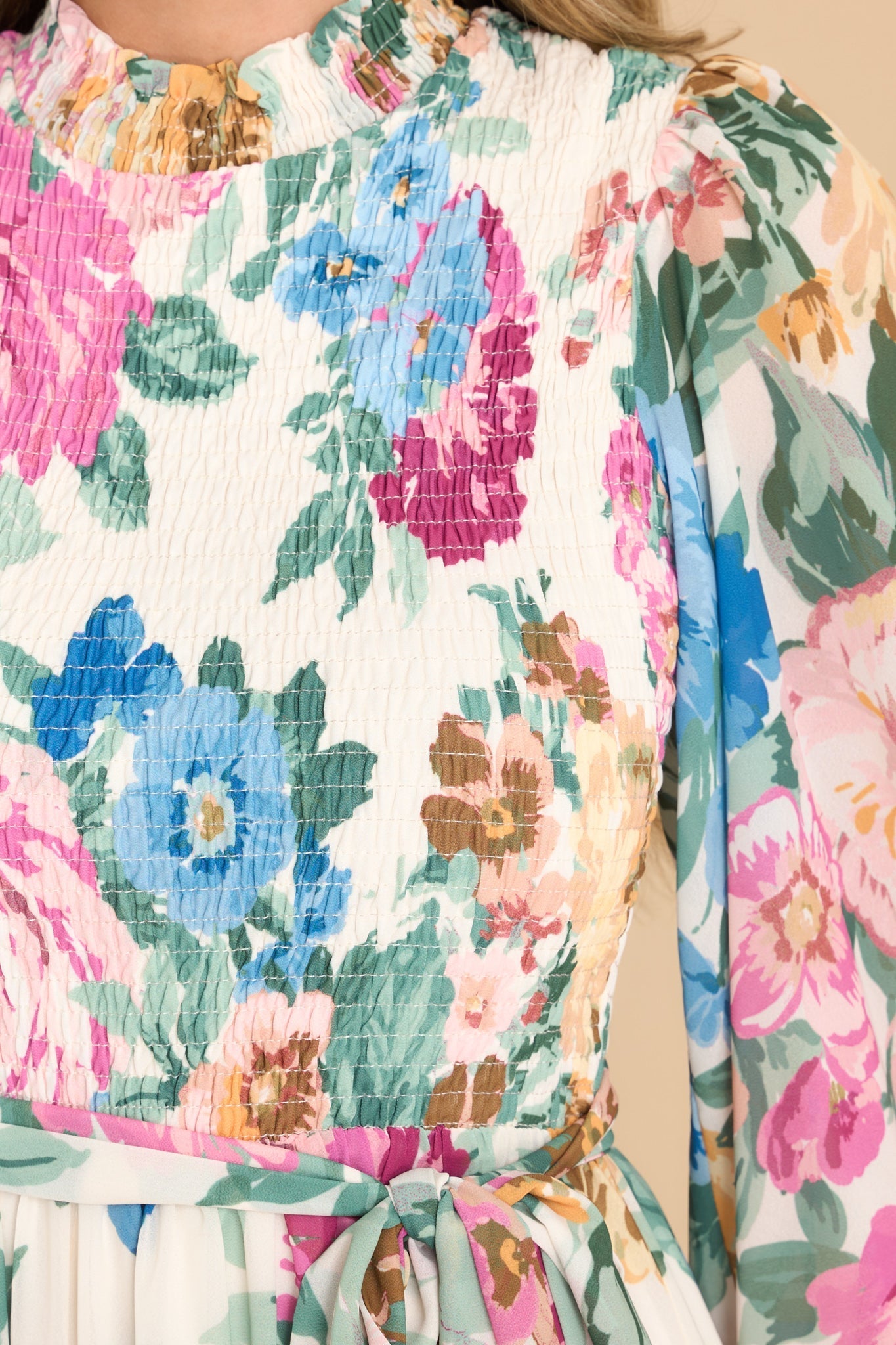 Ladylike Ivory Floral Maxi Dress
