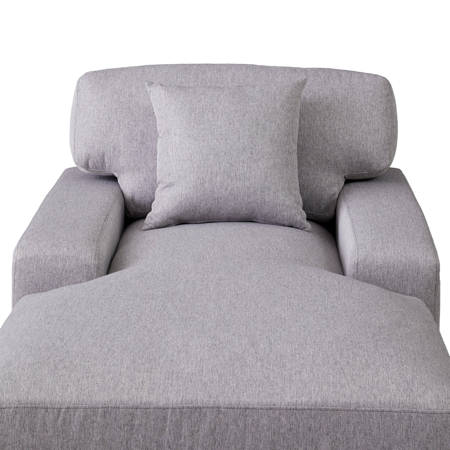 Landon Velvet Oversized Chaise Lounge with Pillow