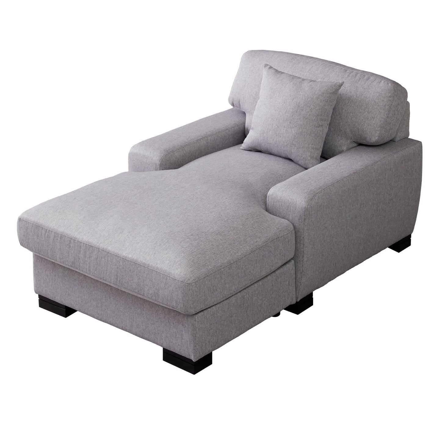 Landon Velvet Oversized Chaise Lounge with Pillow