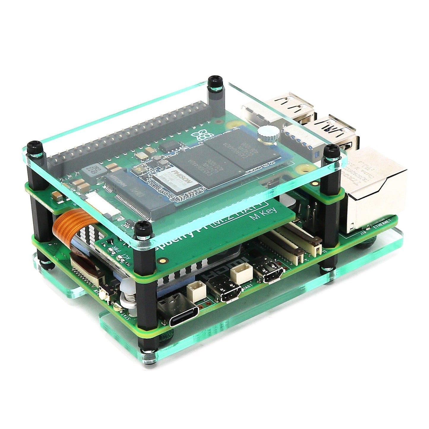 Layer Case for Raspberry Pi M.2 HAT+ & Active Cooler
