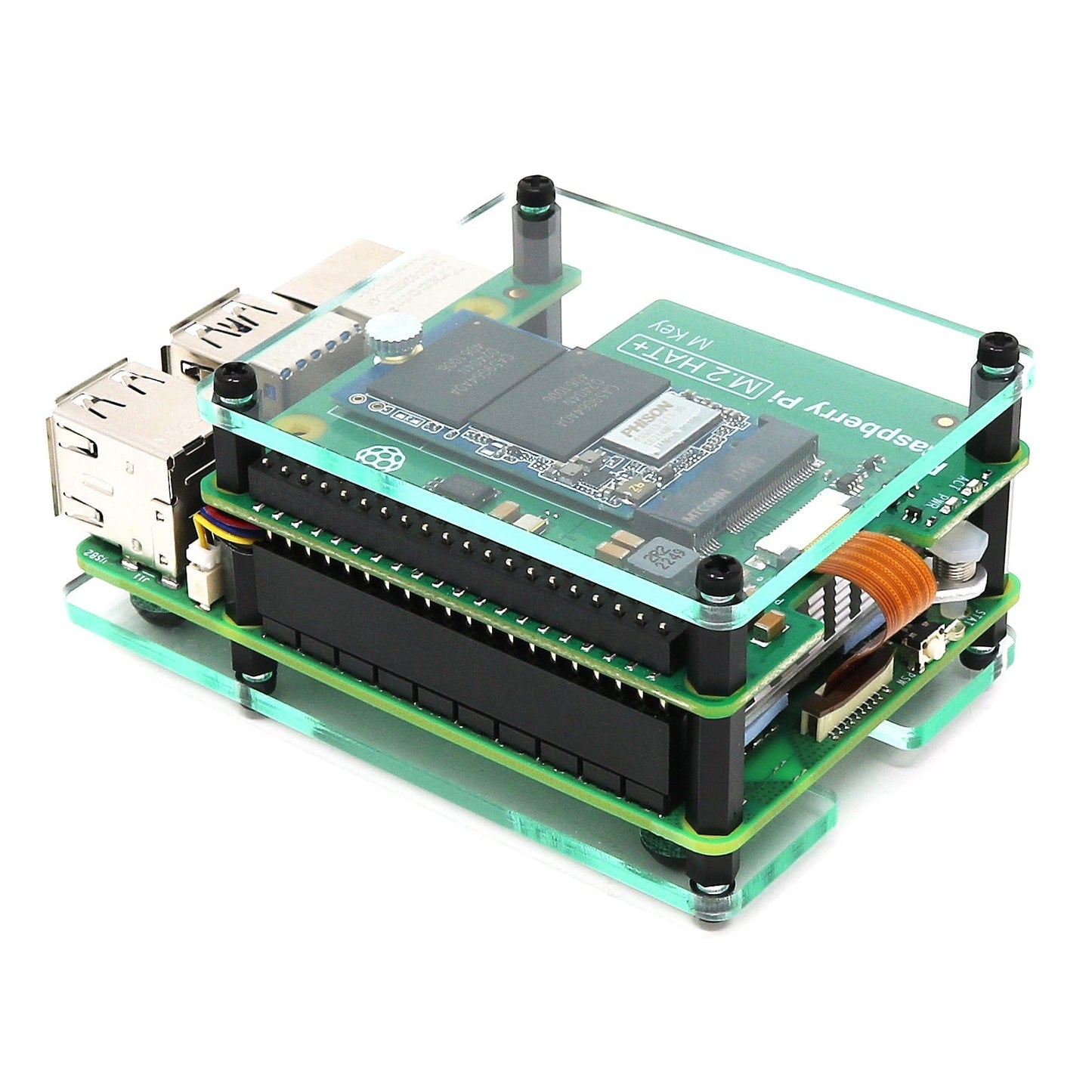 Layer Case for Raspberry Pi M.2 HAT+ & Active Cooler