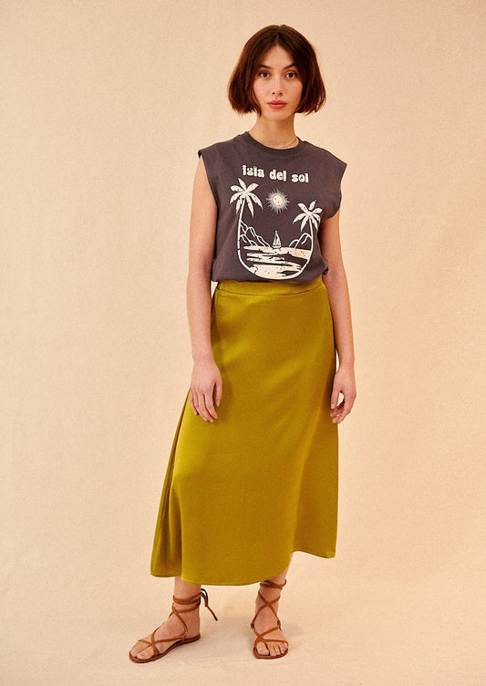 Legrand Satin Midi Skirt
