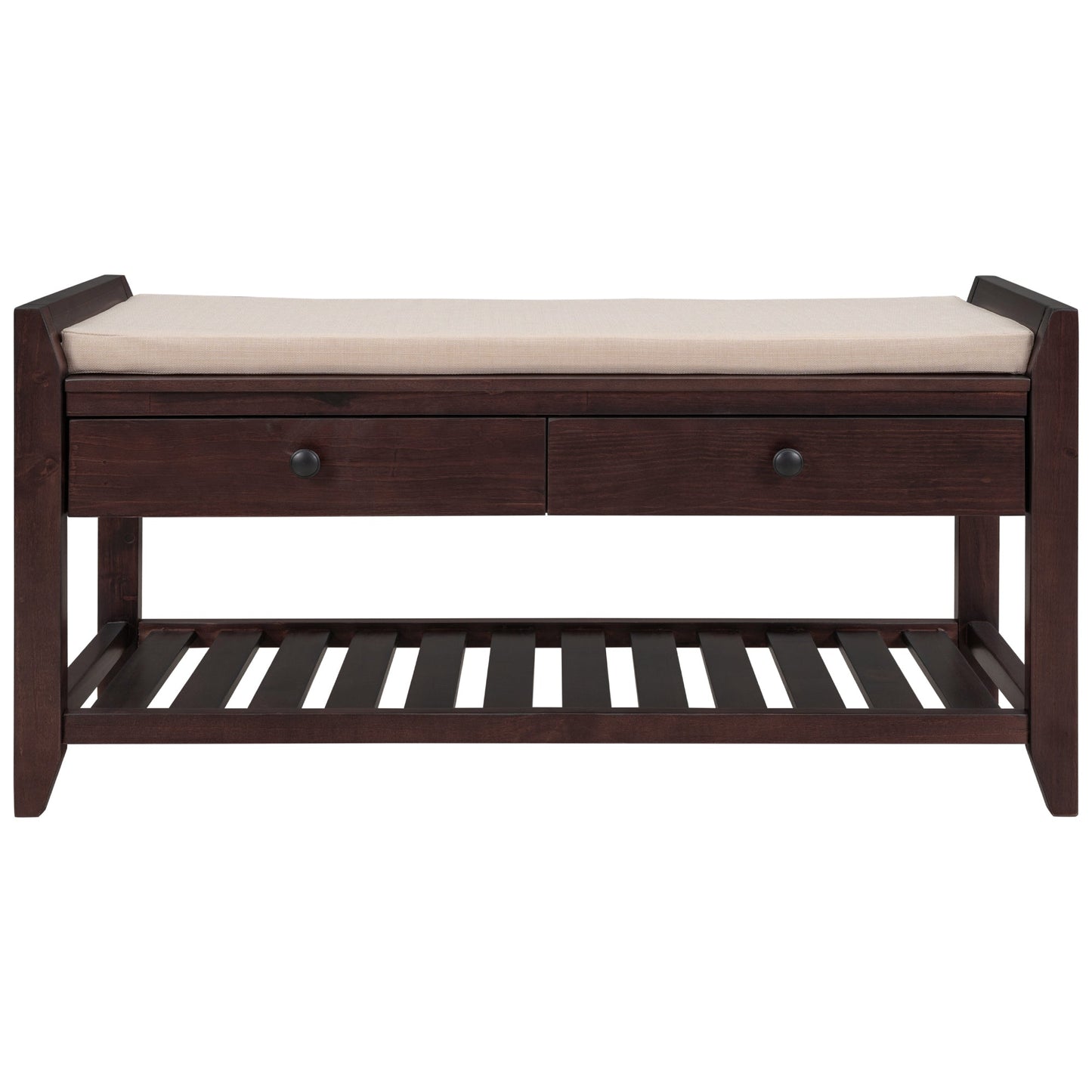 Lennon Espresso Multipurpose Entryway Storage Bench